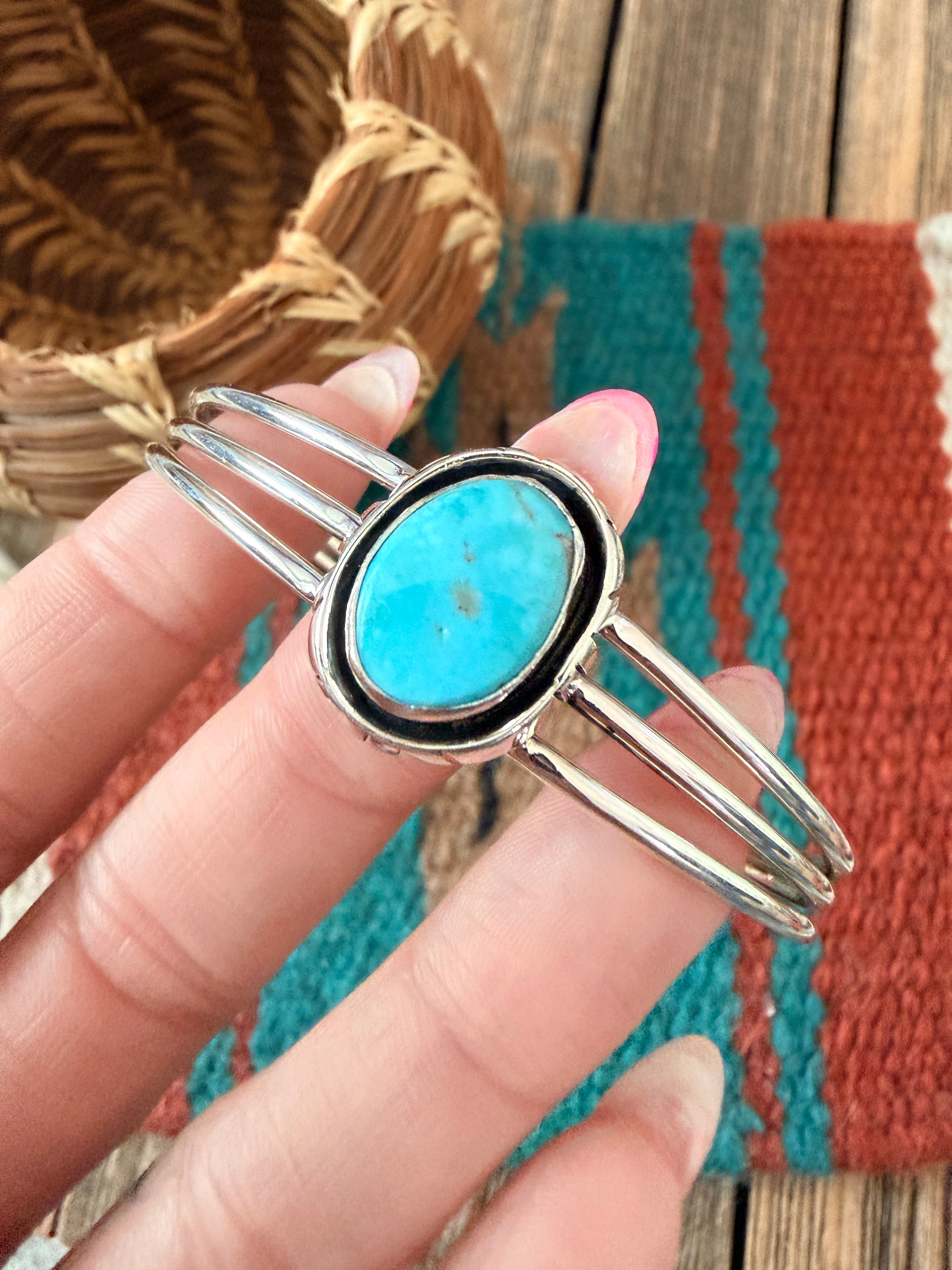 Handcrafted Sterling Silver & Turquoise Cuff Bracelet