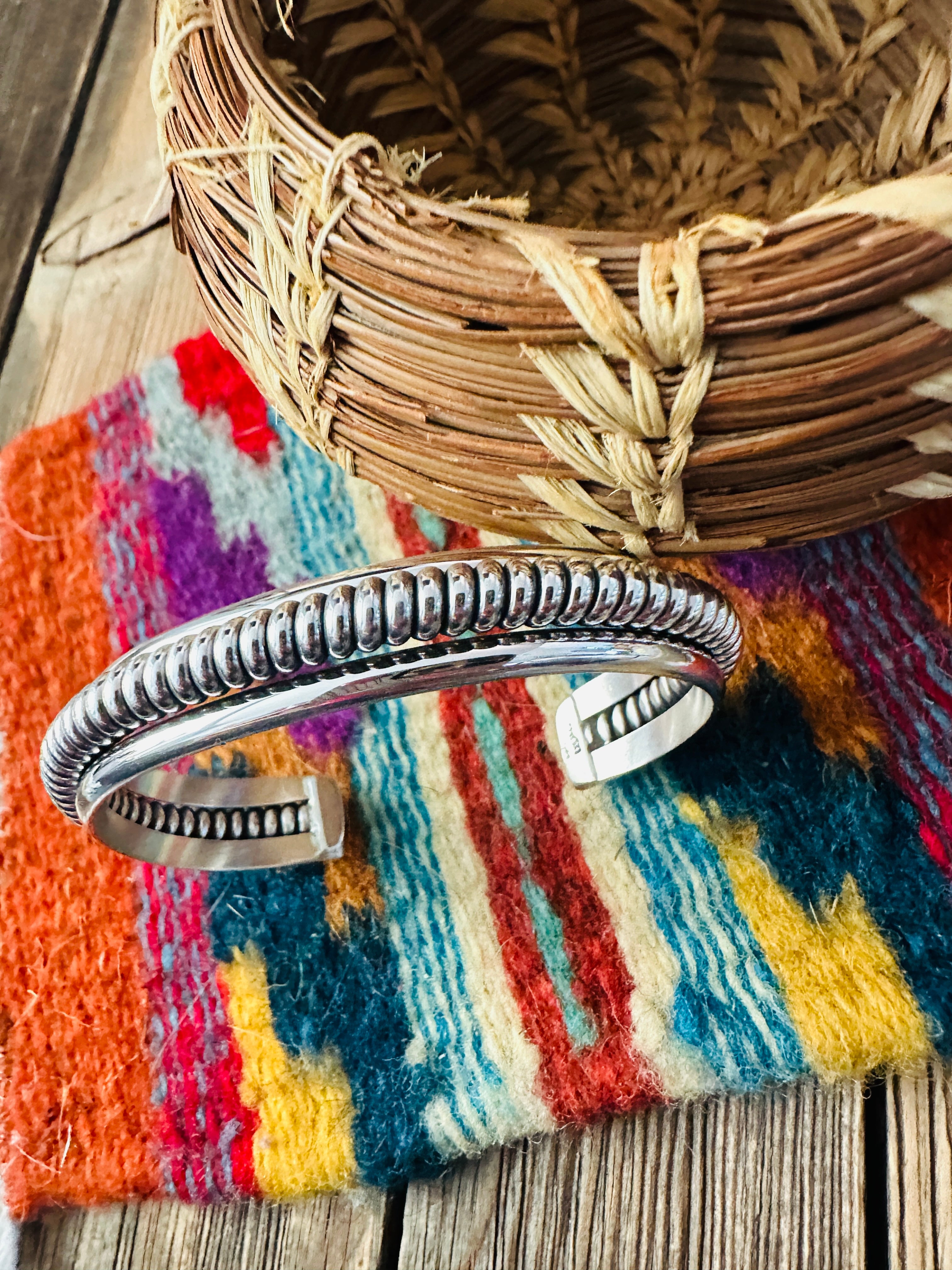 Handcrafted Rolled Sterling Silver Cuff Bracelet