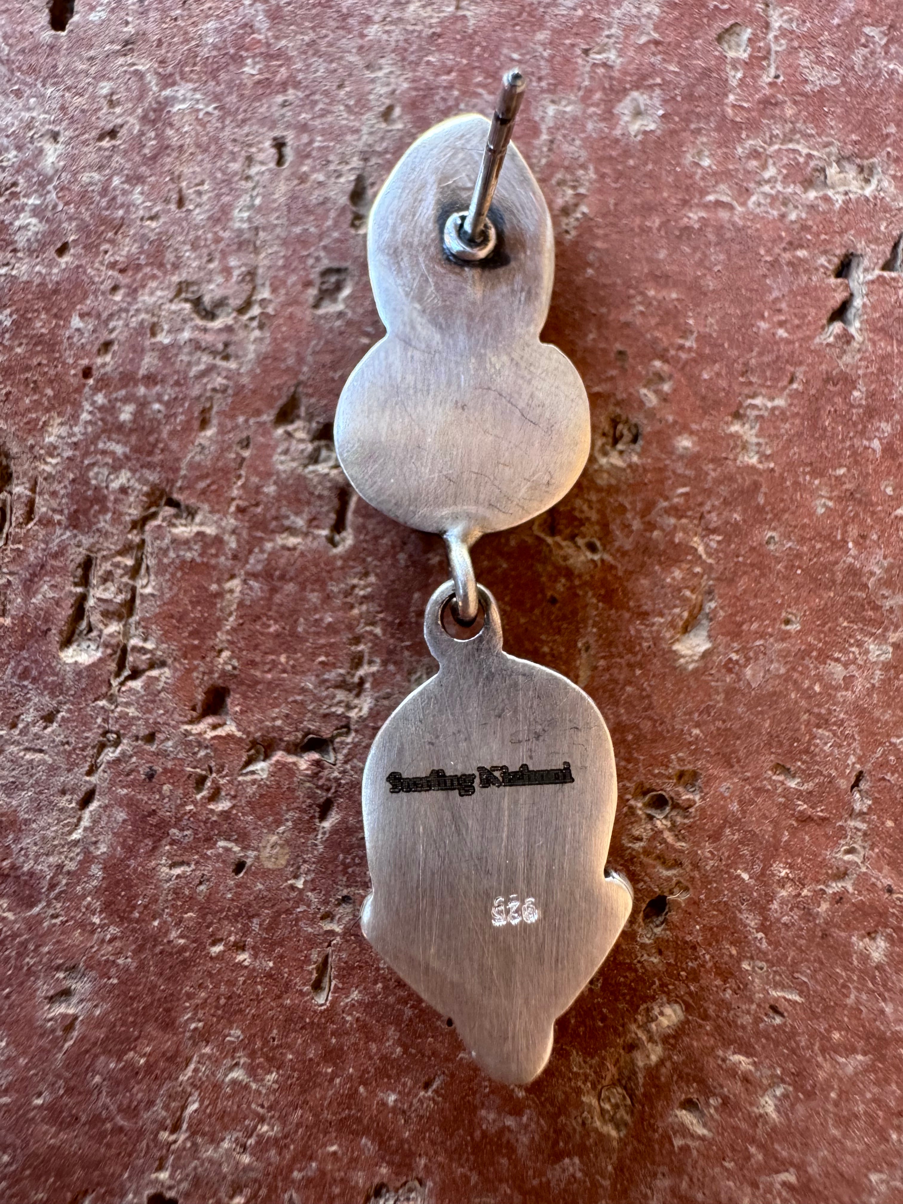 Handmade Sterling Silver and White Buffalo Star Drop Earring