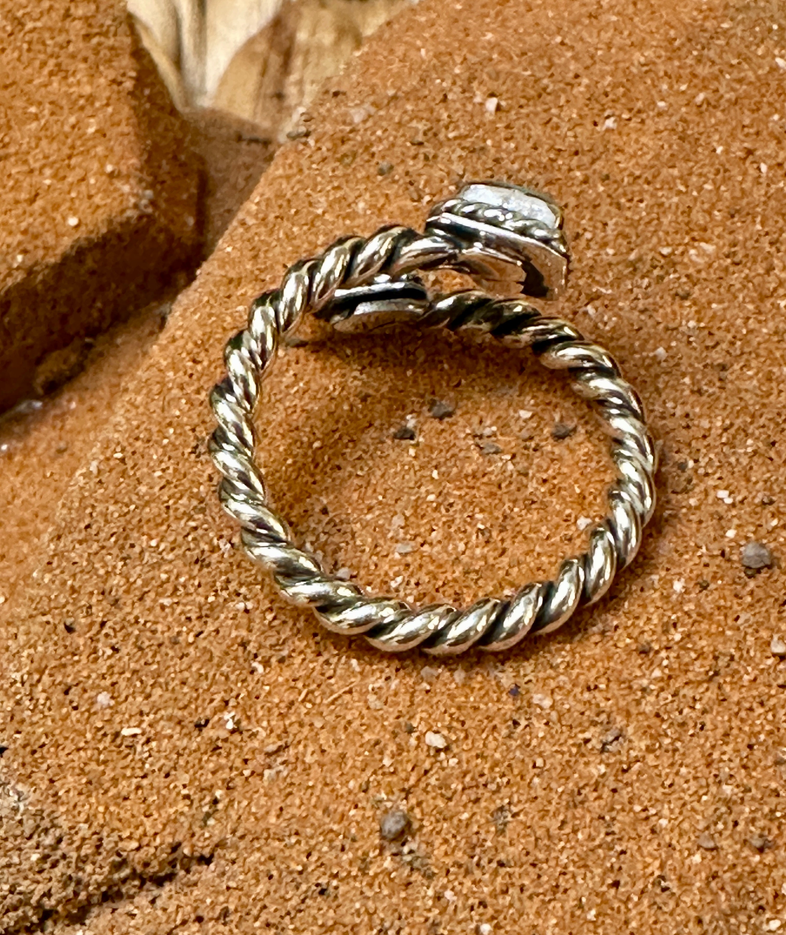 Turquoise 2 Stone Sterling Silver Adjustable Ring