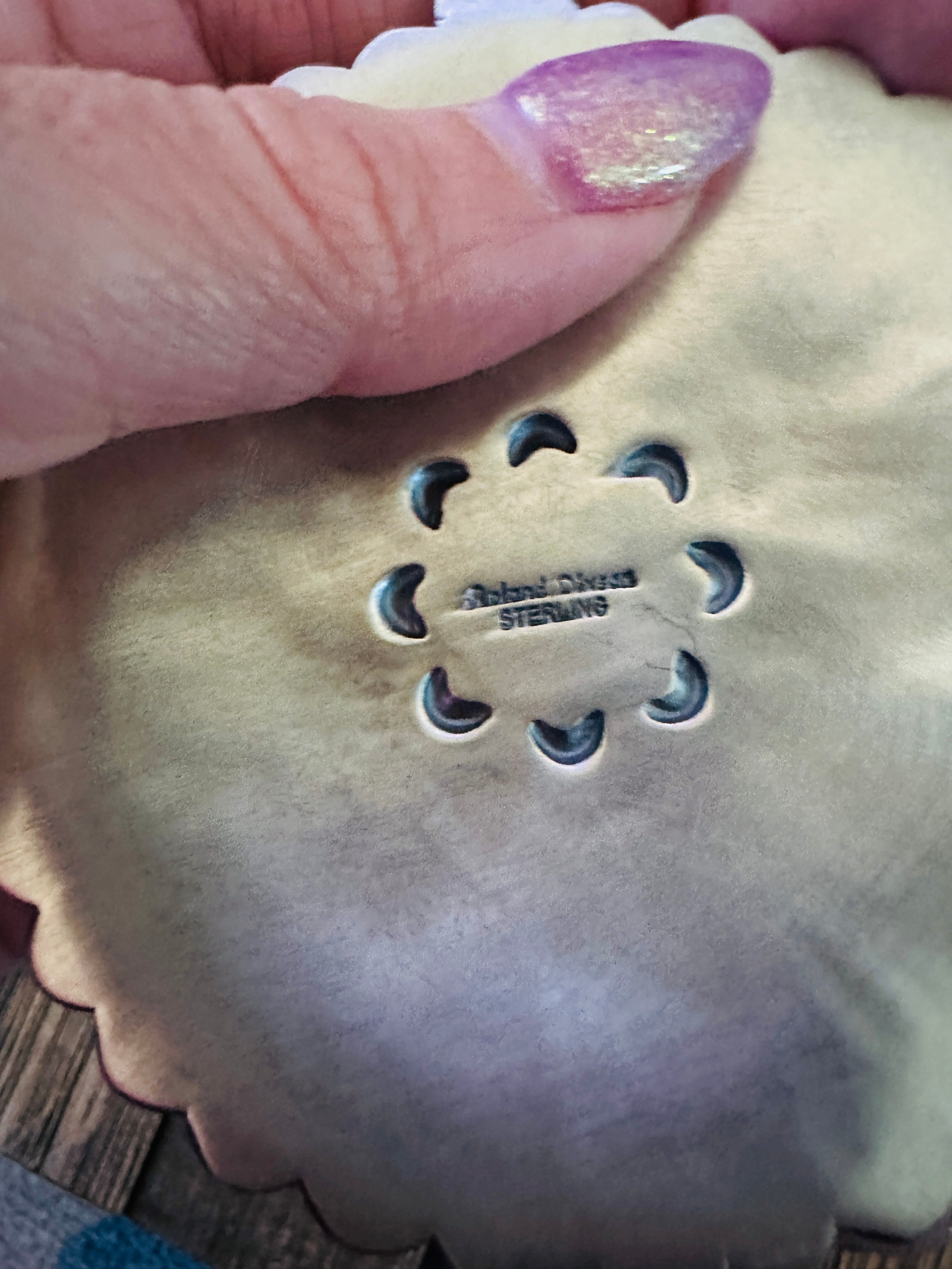 Handcrafted Turquoise & Sterling Silver Concho Pendant by Roland Dixson