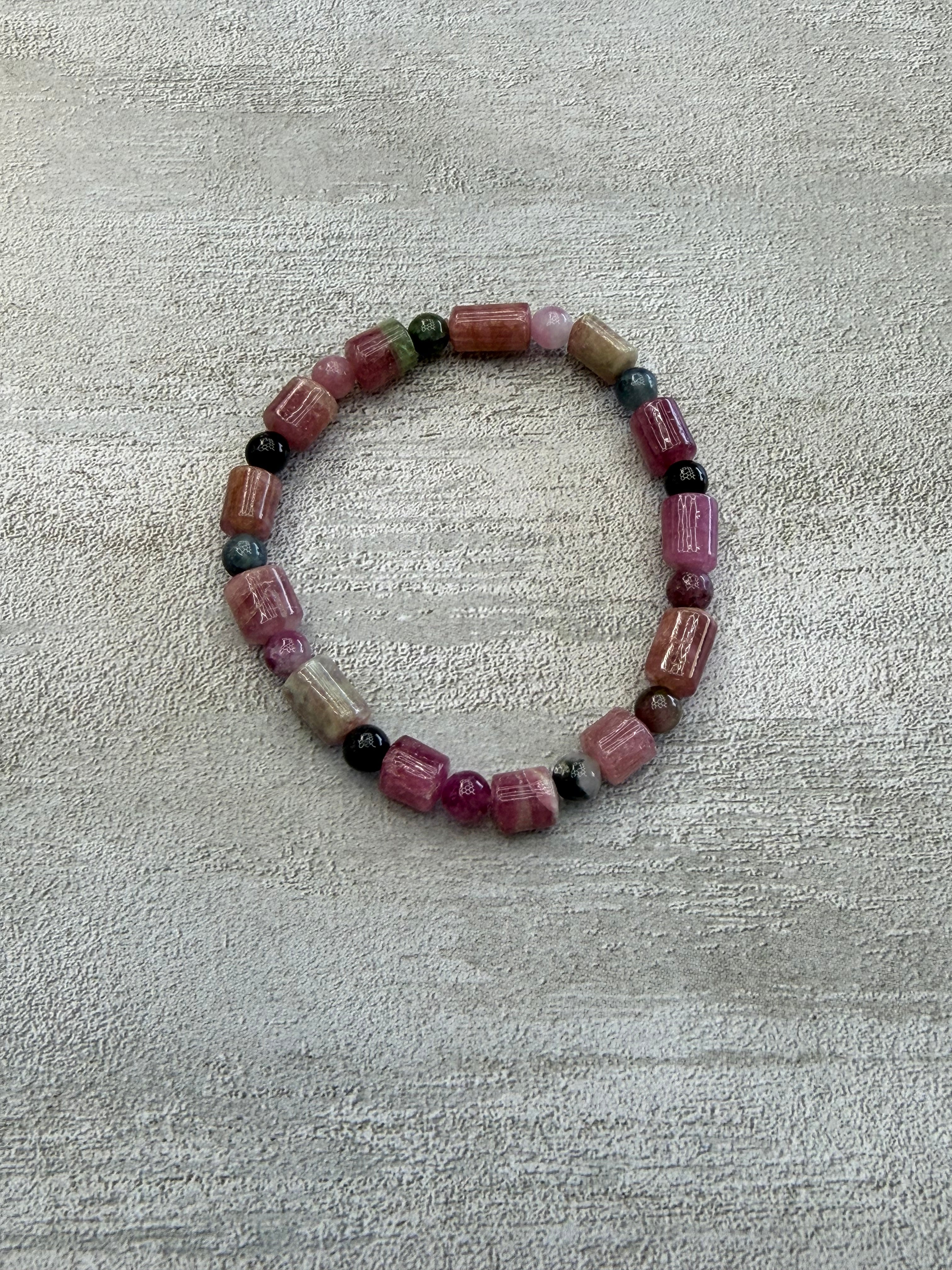 Tourmaline Tube Stretch Bracelet