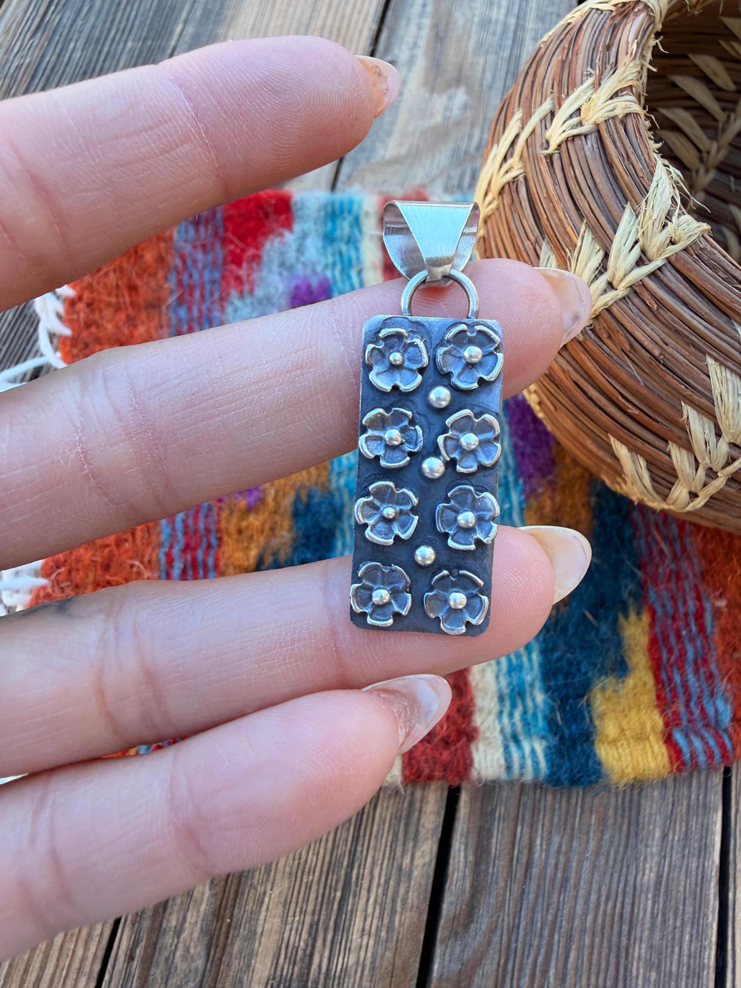 Handcrafted Sterling Silver Flower Pendant