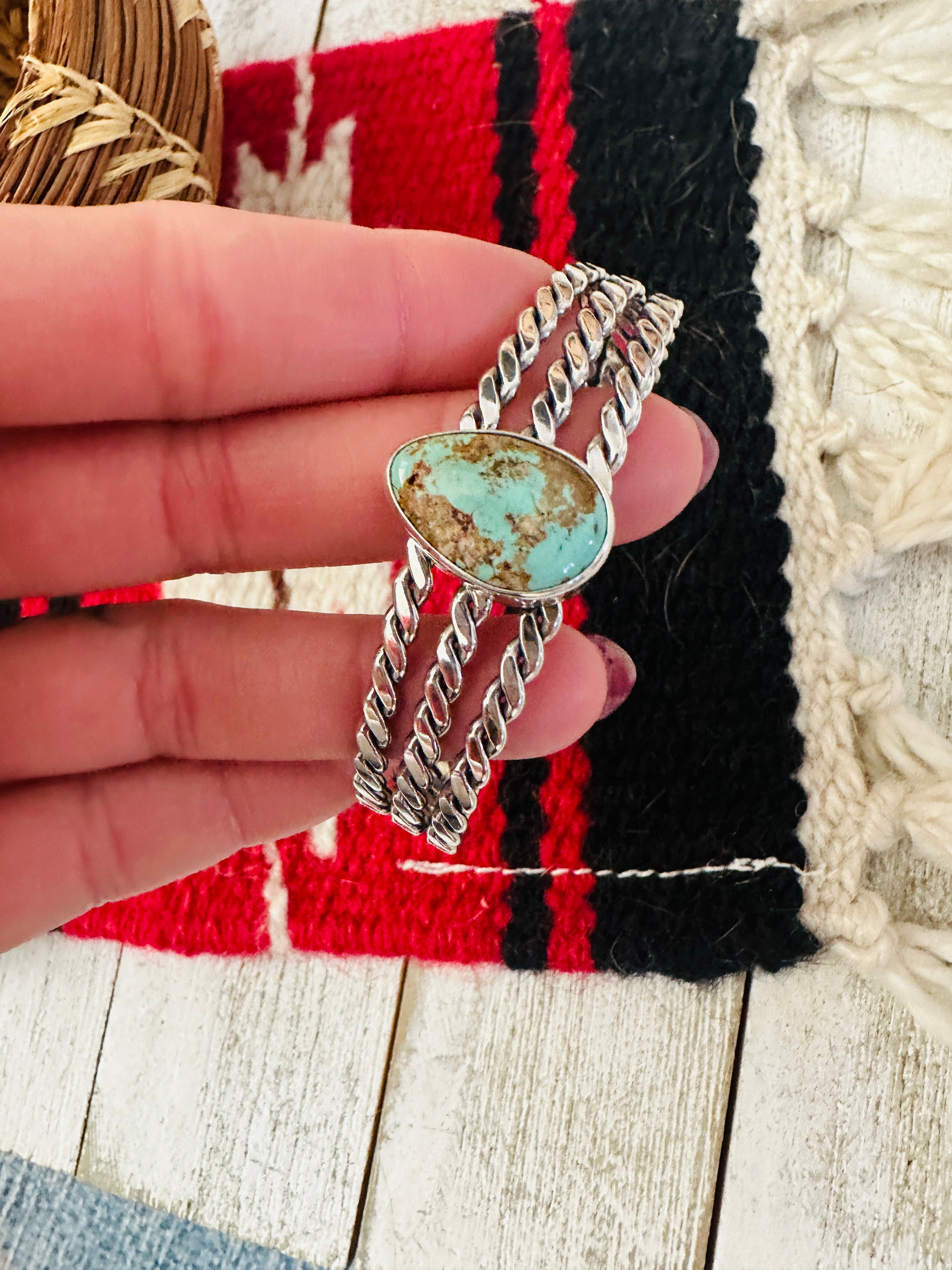 Navajo Royston Turquoise & Sterling Silver Cuff Bracelet