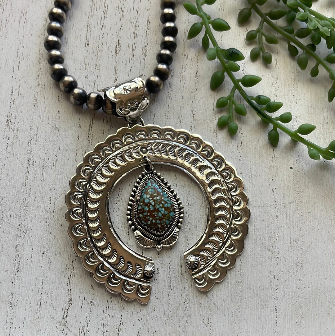 “The Statement Pendant” Handmade & Number 8 Turquoise Naja Pendant