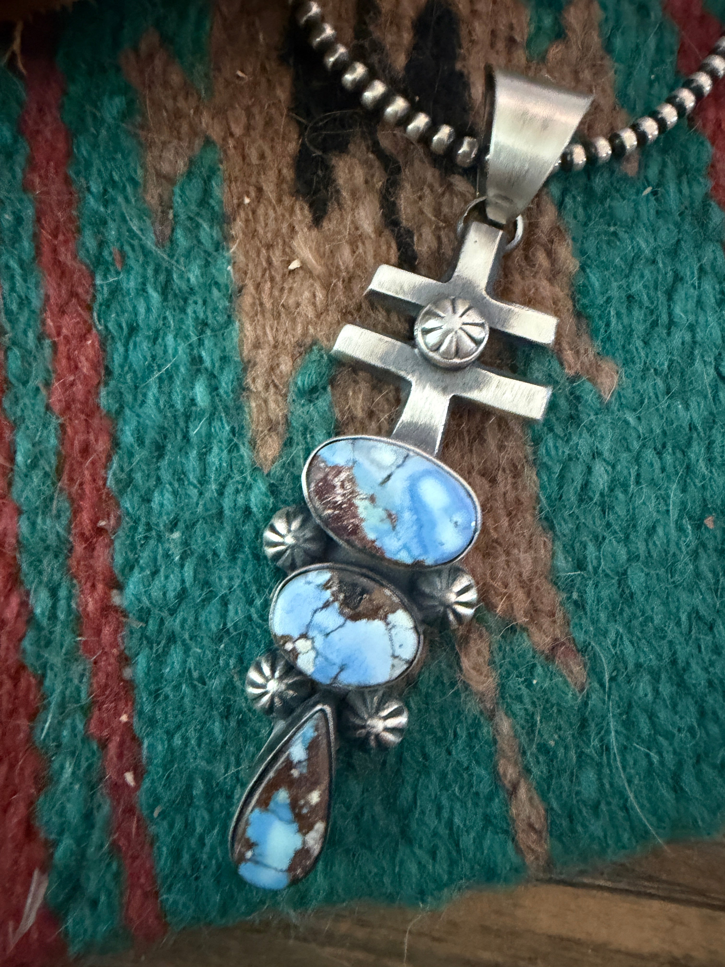 Handcrafted Sterling Silver & Golden Hills Turquoise Pendant by Chimney Butte