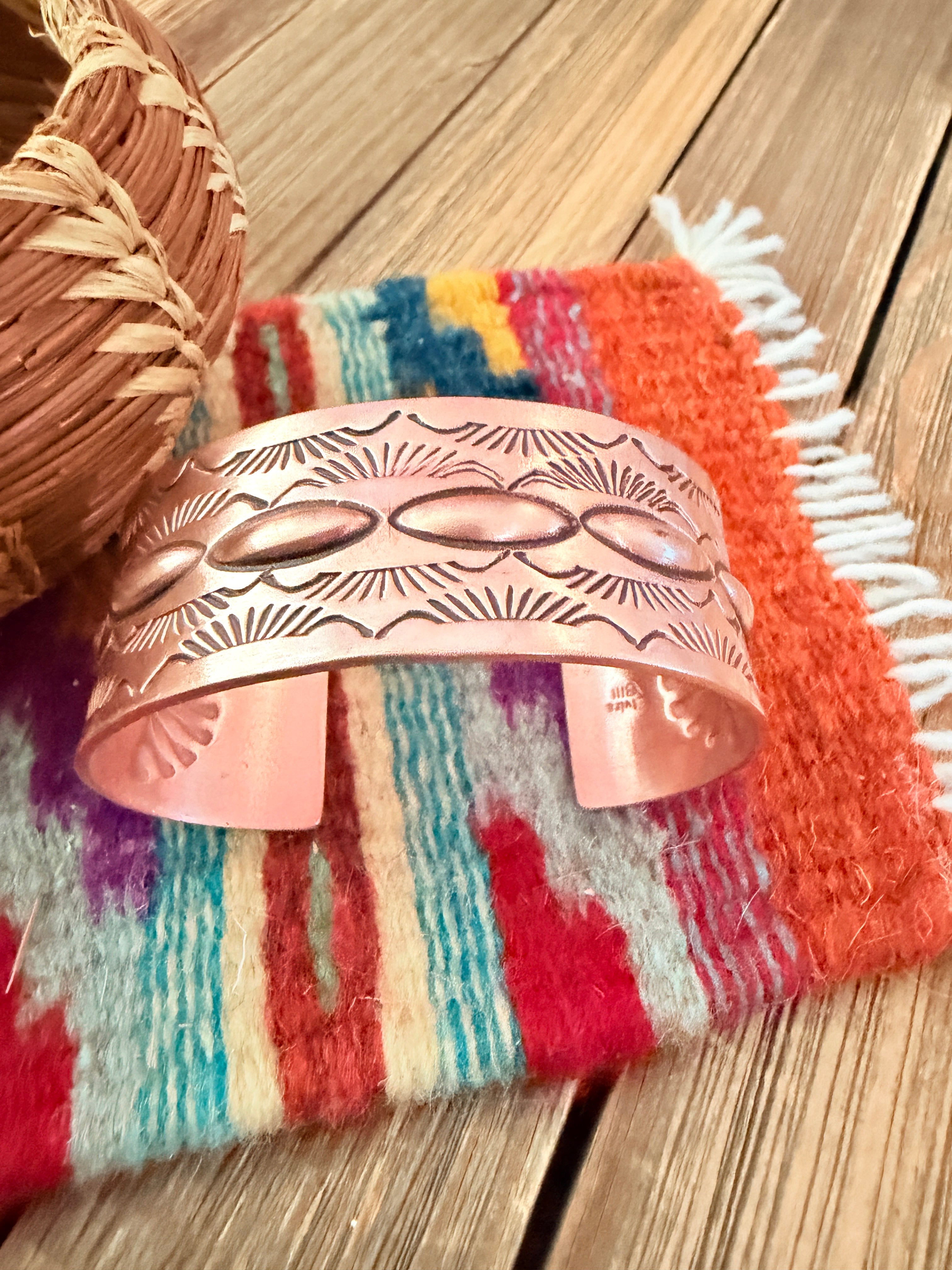 Handcrafted Copper Cuff Bracelet by Elvira Bill