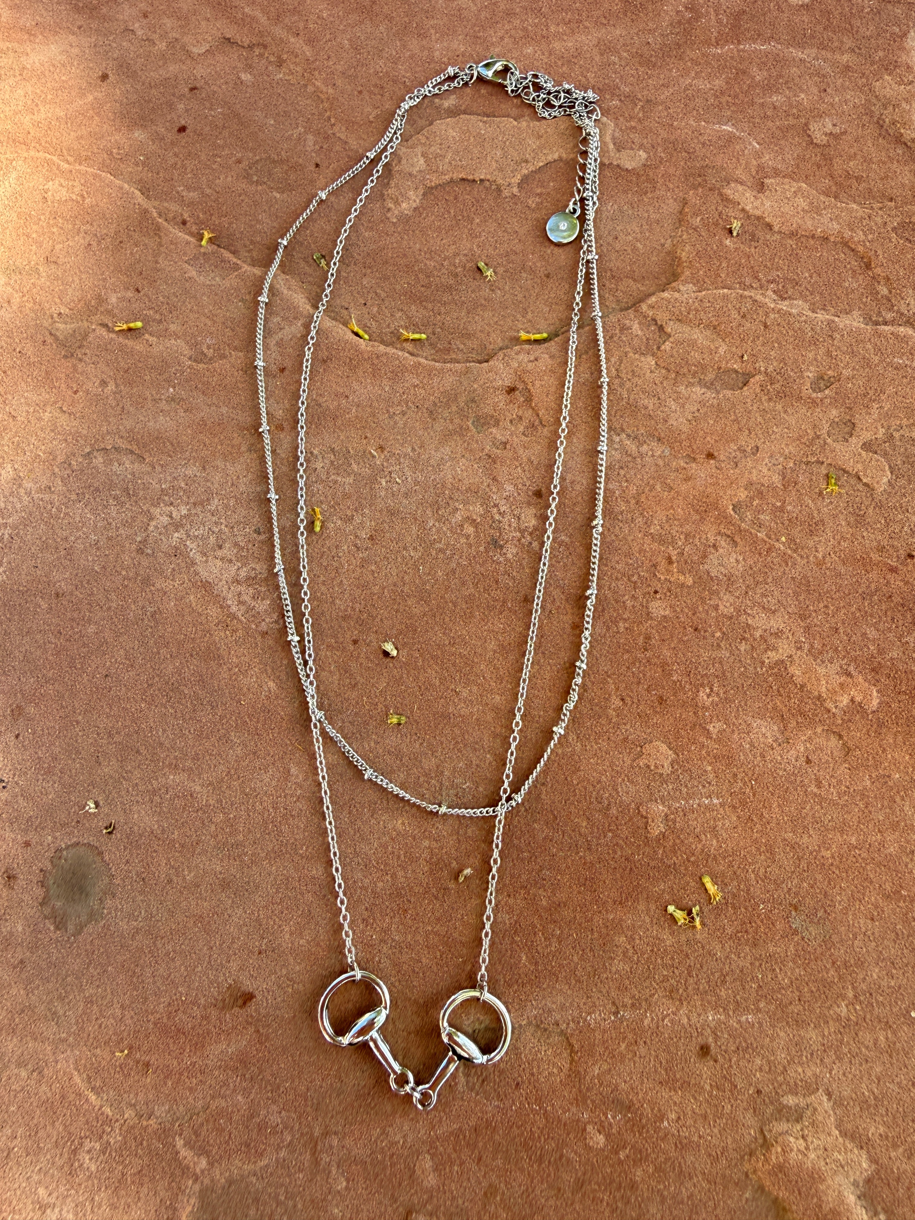 “The Golden Collection” Handmade Silver Plated Chain Layered HORSE BIT Necklace
