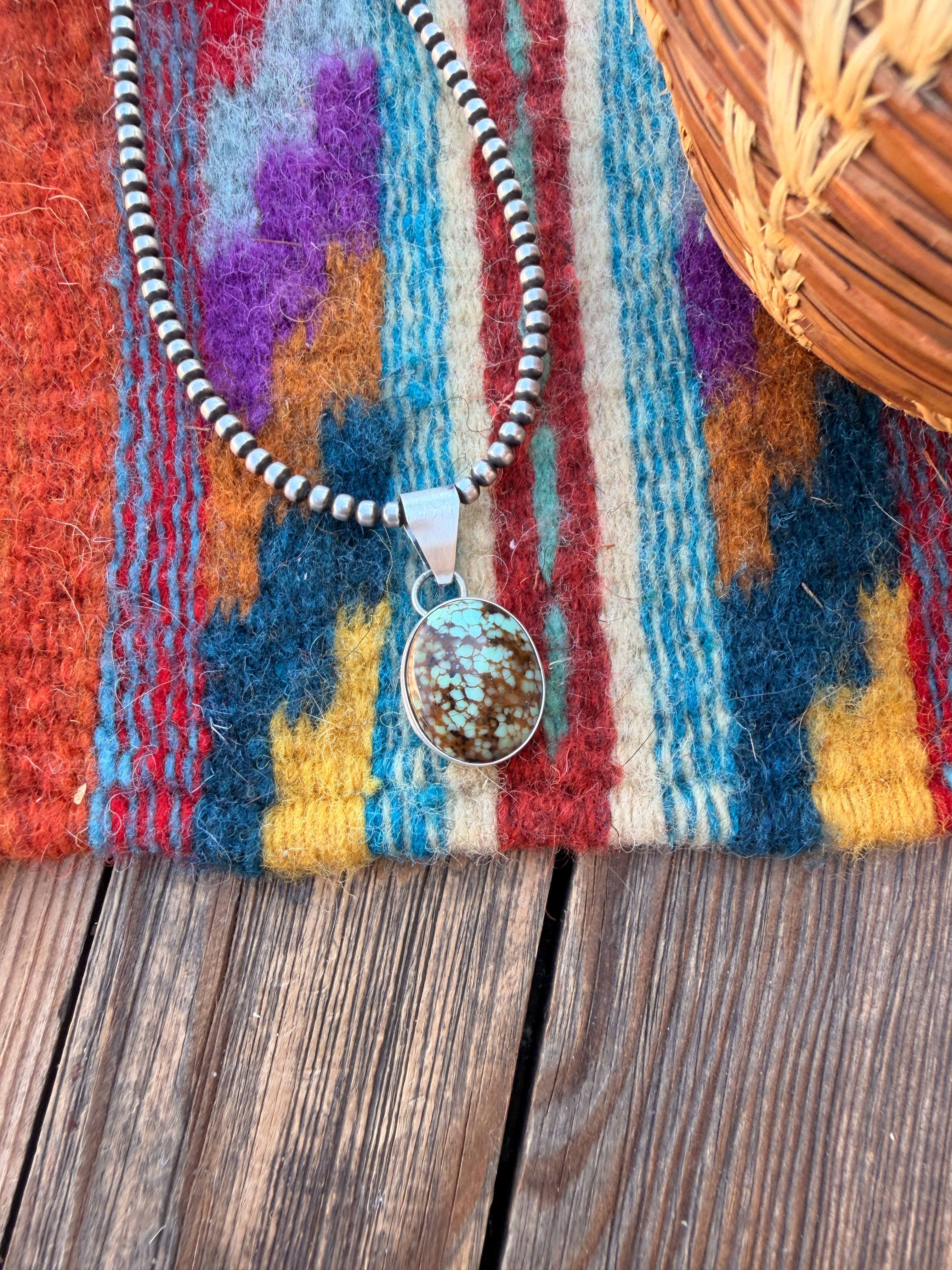 Handcrafted Sterling Silver & Turquoise Pendant by Susie Cooke