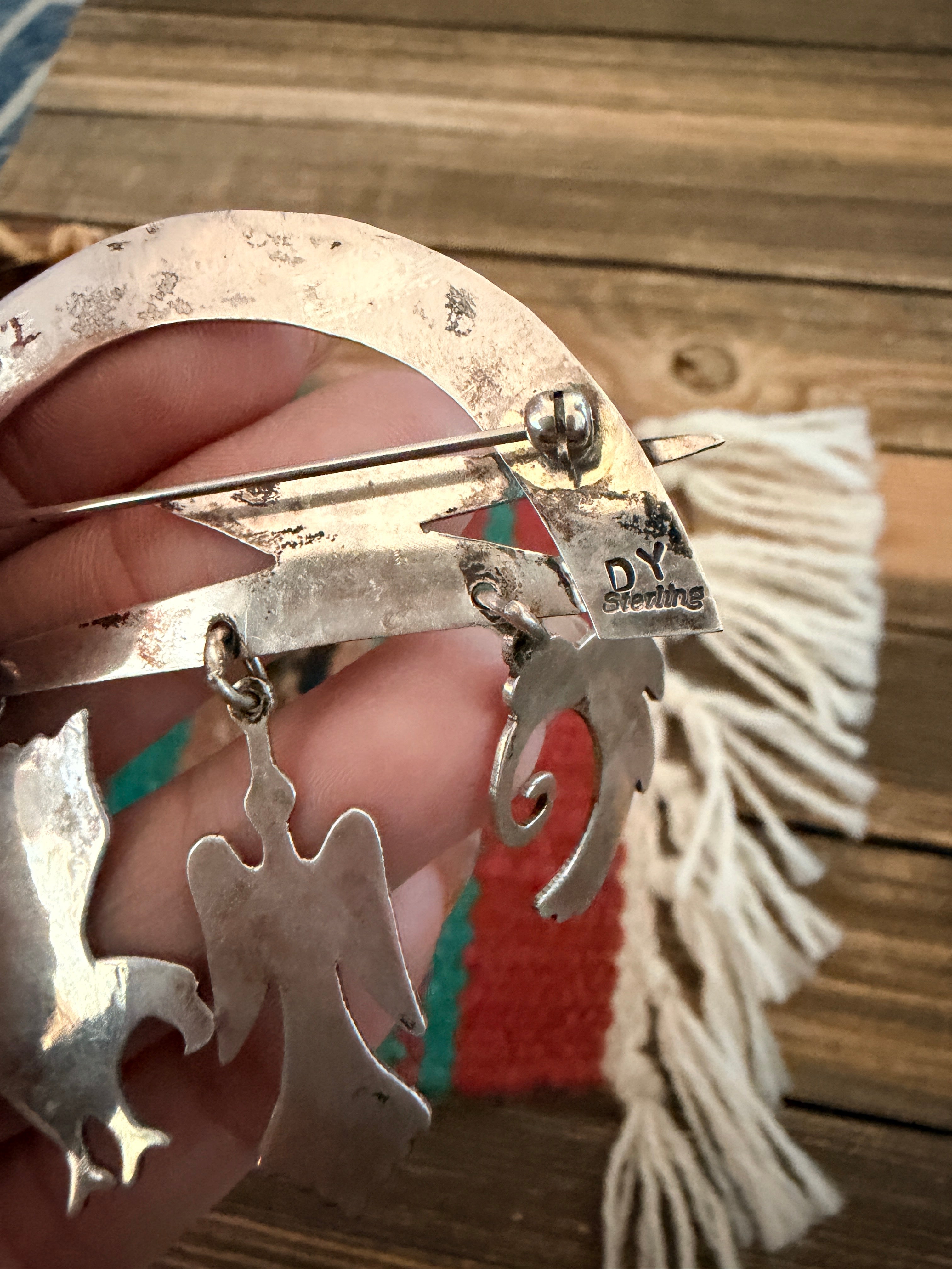 Old Pawn Handcrafted Sterling Silver Bird Brooch