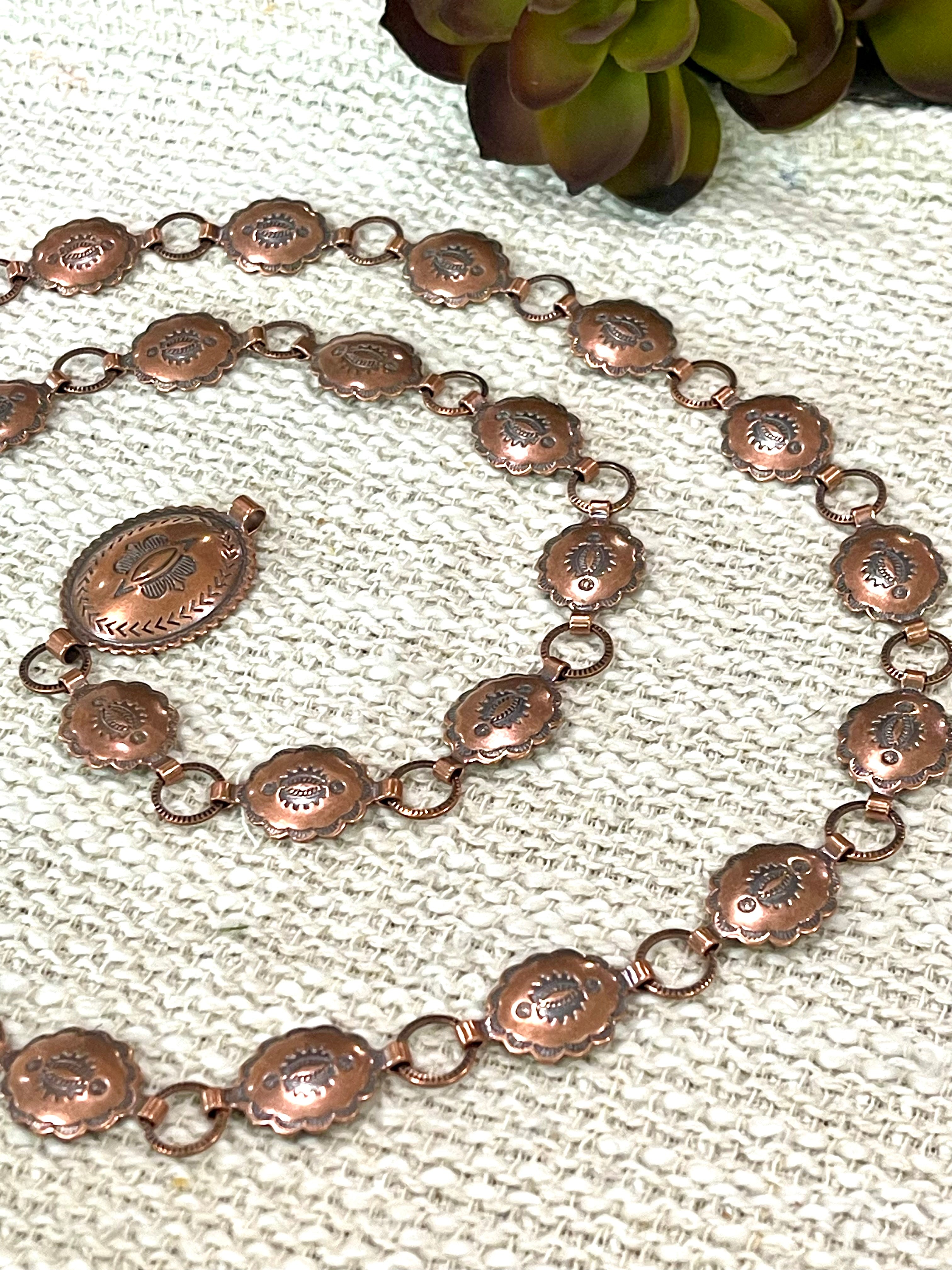 Handmade Copper Concho Belt