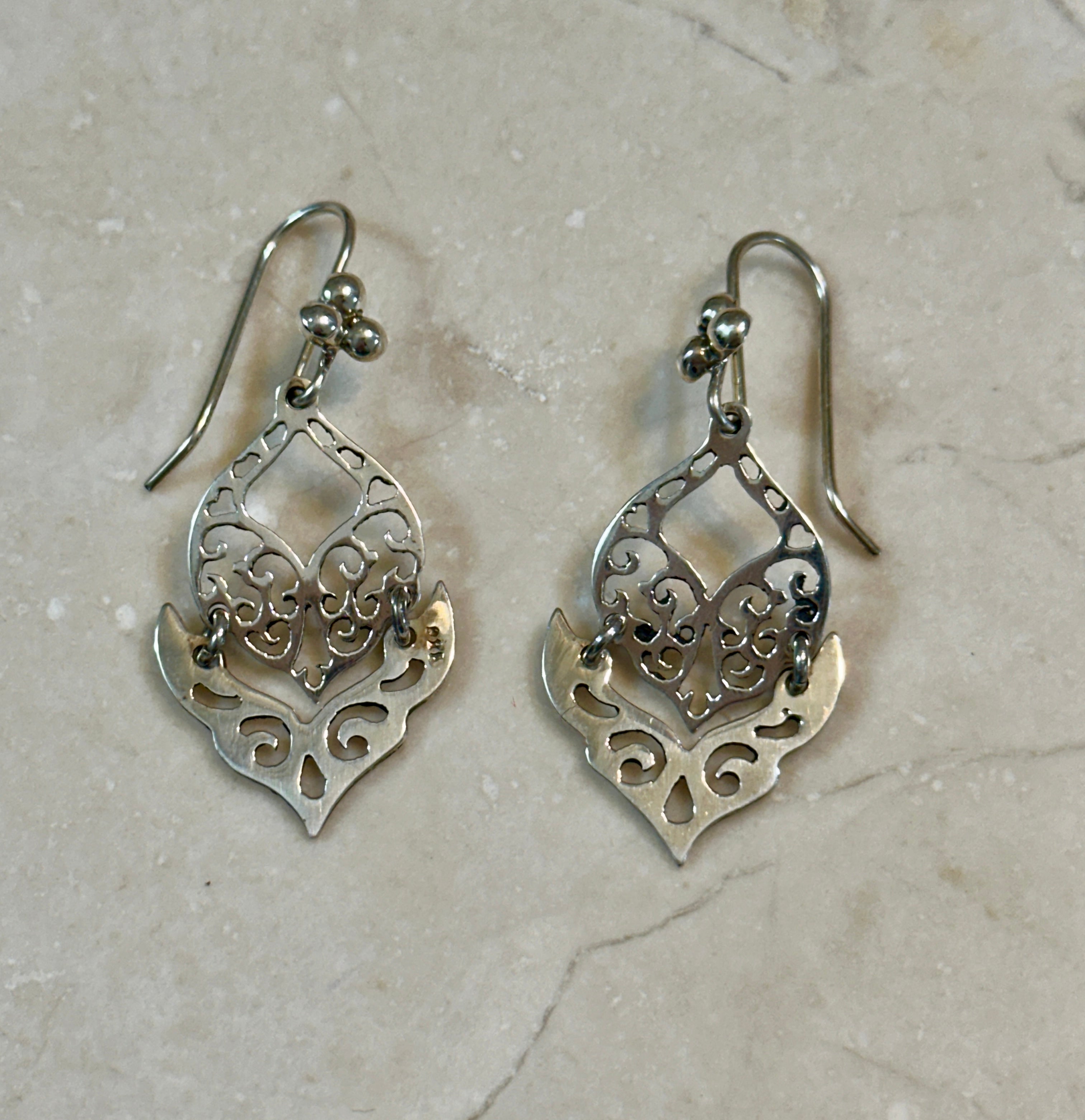 Hinged Filigree Earrings on Hook