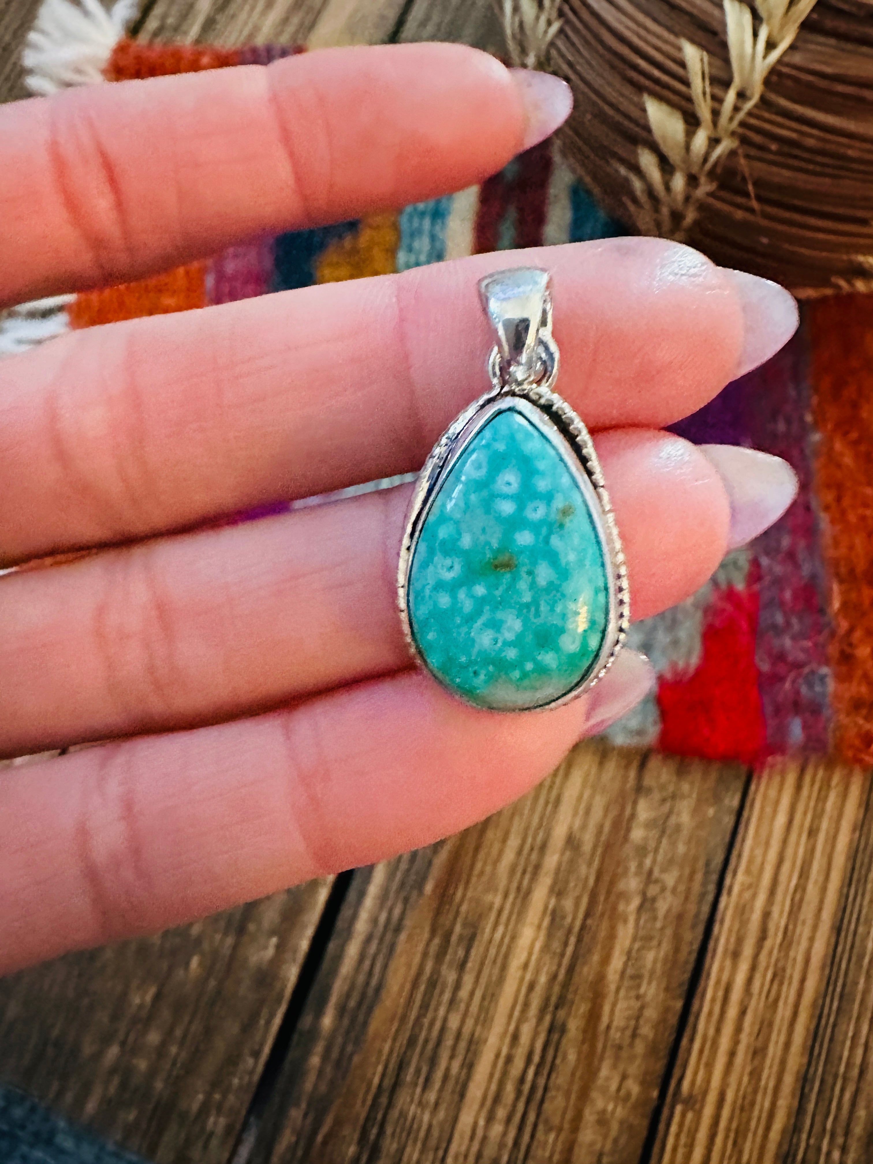 Handcrafted Sterling Silver & Turquoise Pendant