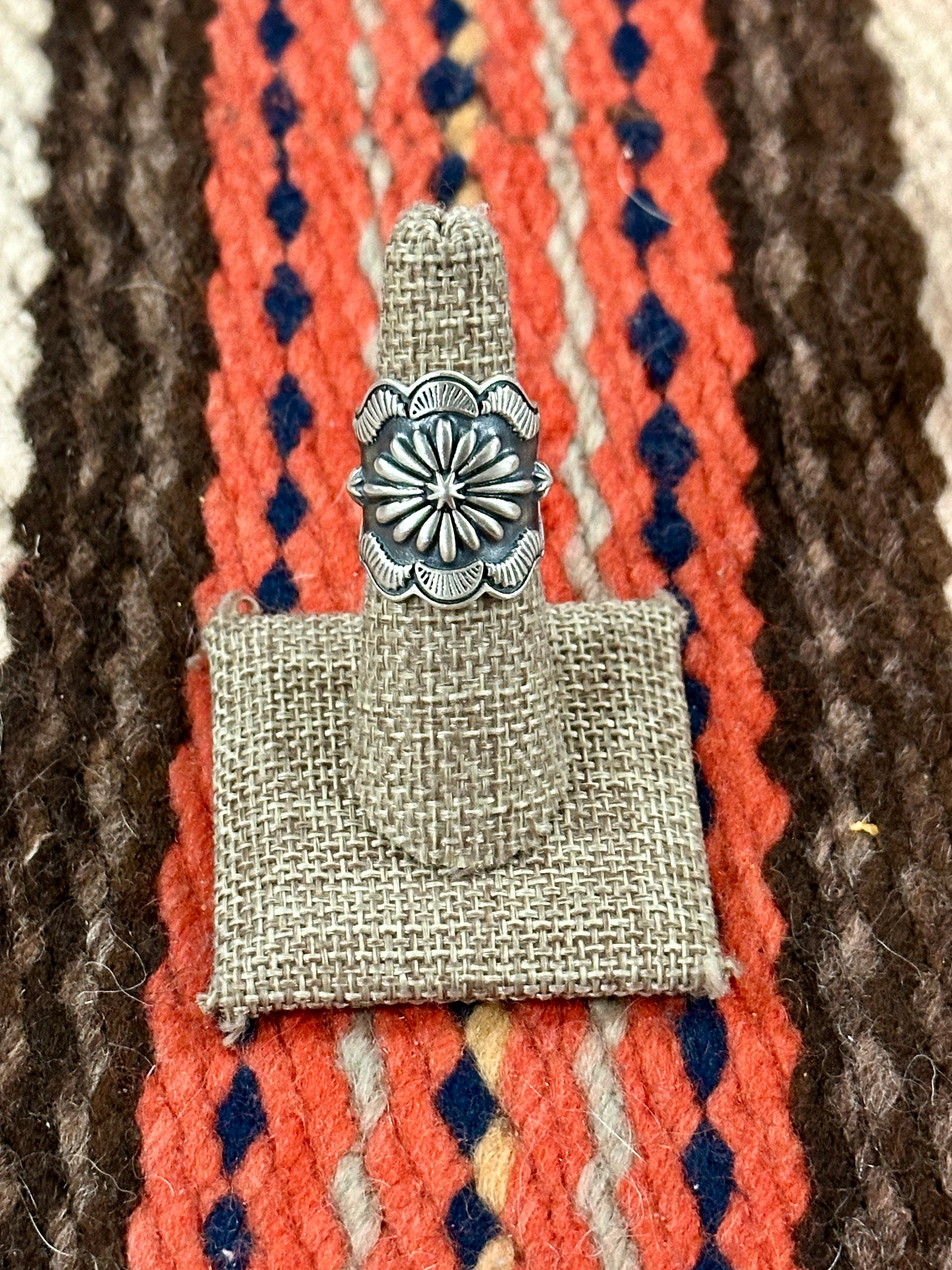 Beautiful Concho Handmade Sterling Silver Adjustable Ring