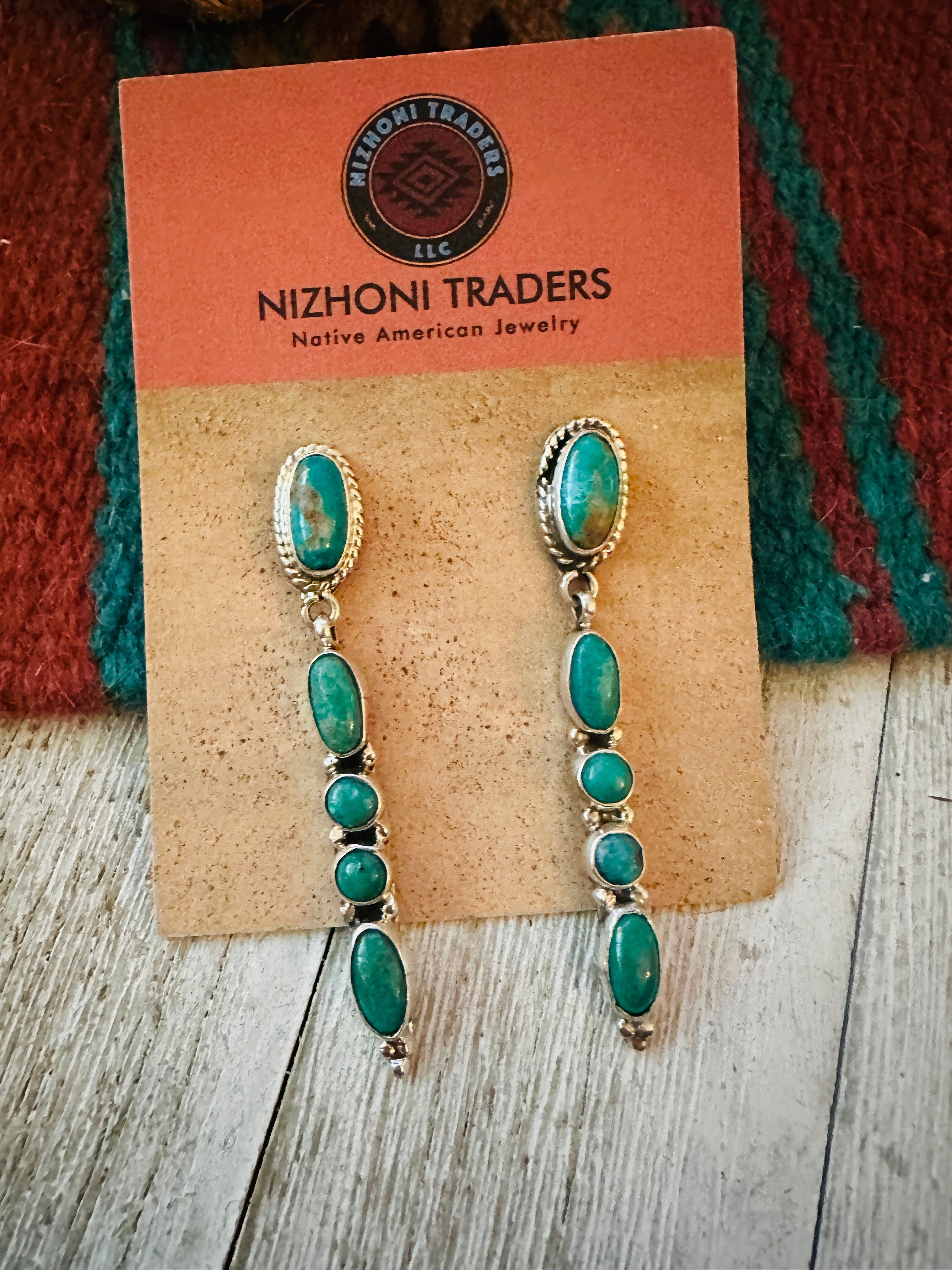Handcrafted Sterling Silver & Turquoise Dangle Earrings