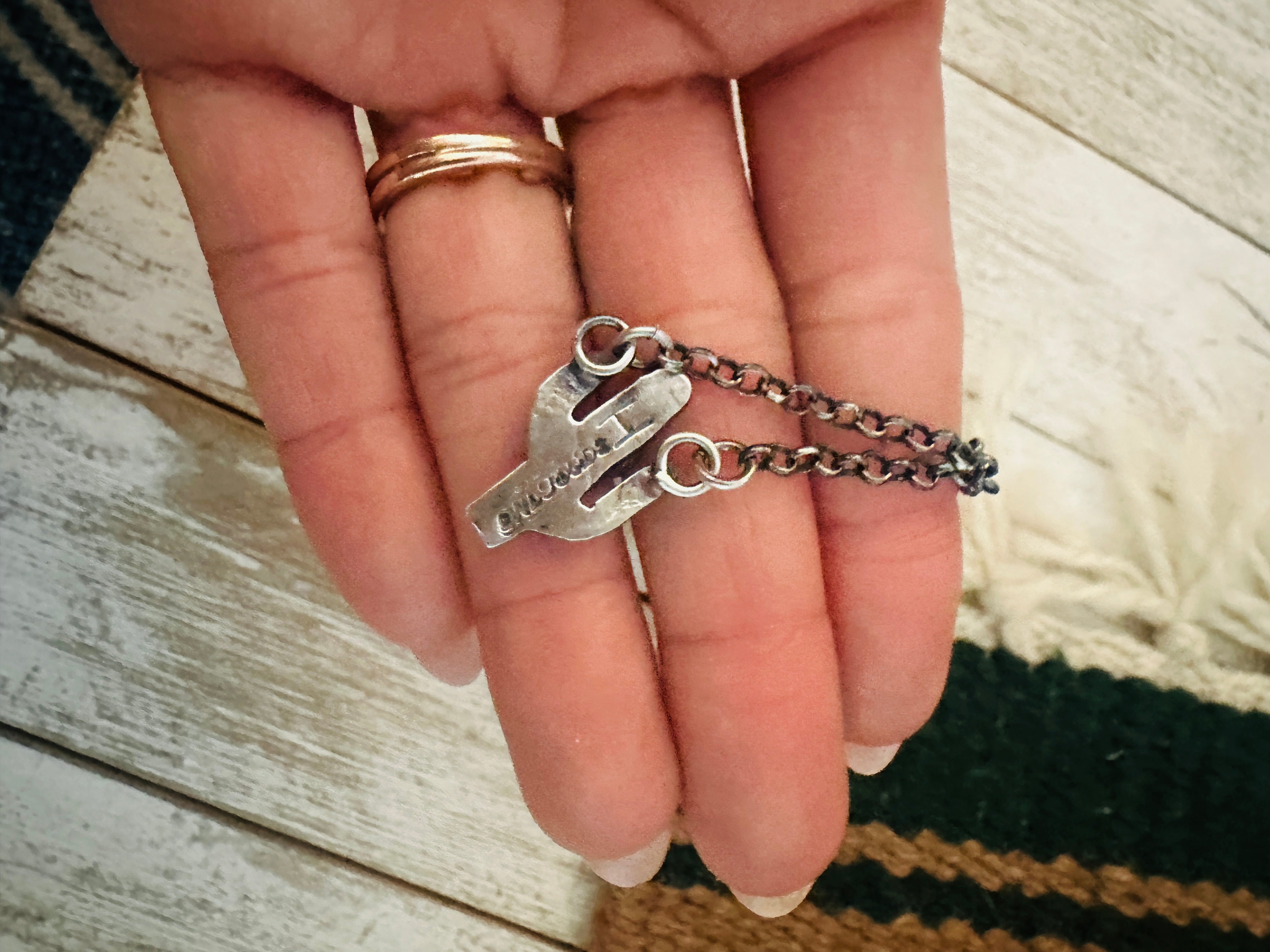 Navajo Sterling Silver & Orange Spiny Cactus Necklace