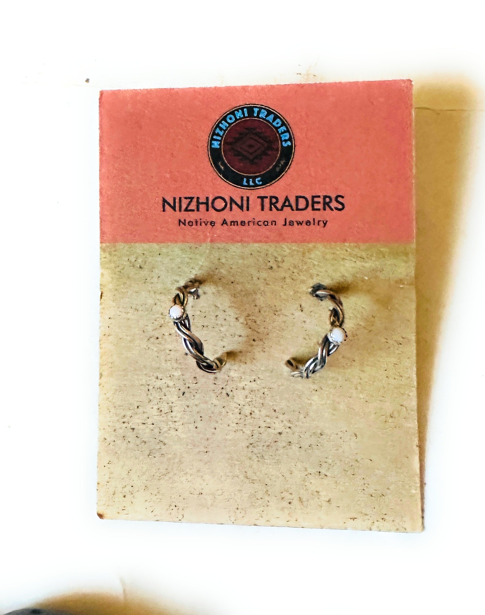 Navajo Queen Pink Conch & Sterling Silver Hoop Earrings