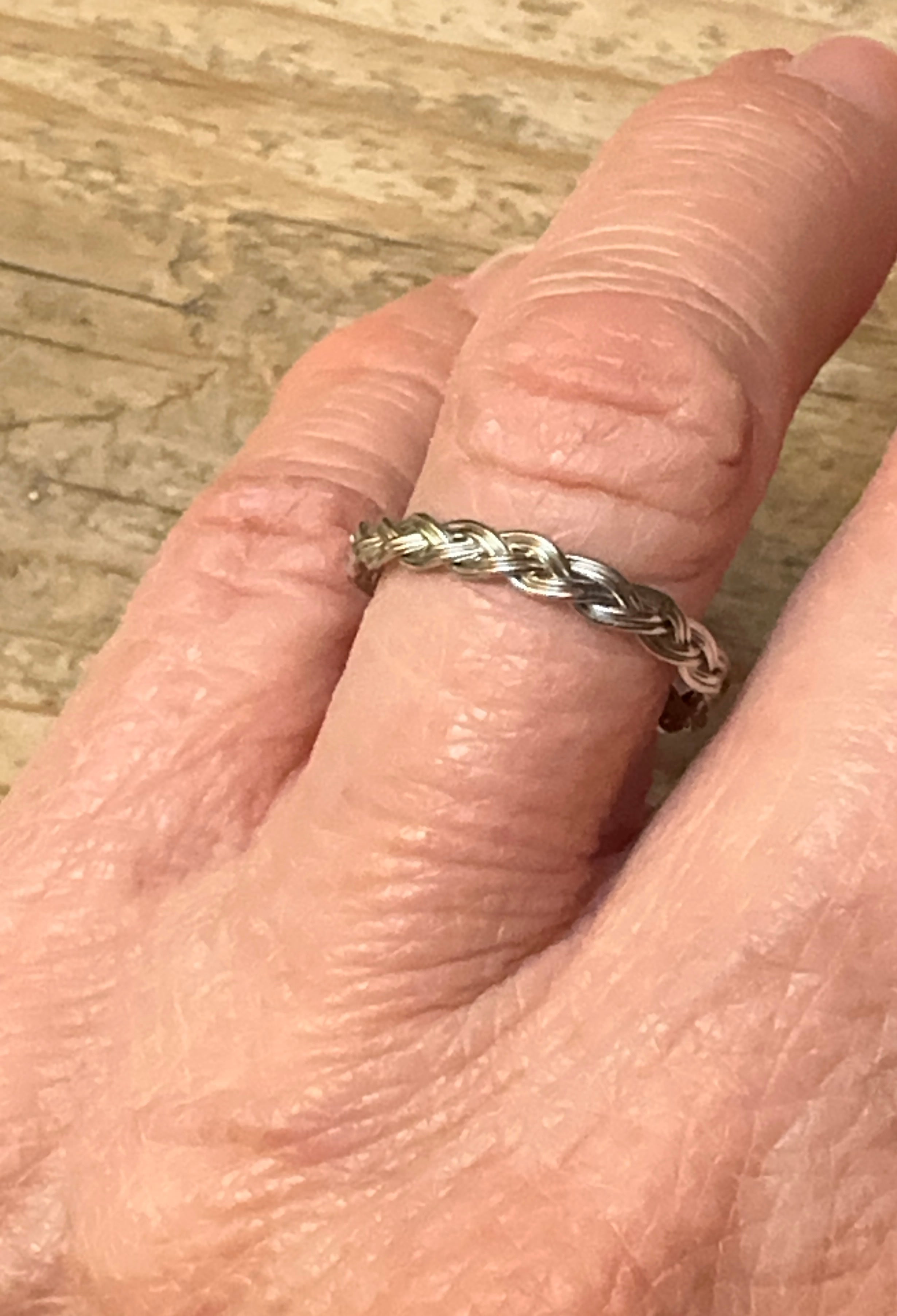 Sterling Silver Braided Twist Band Ring