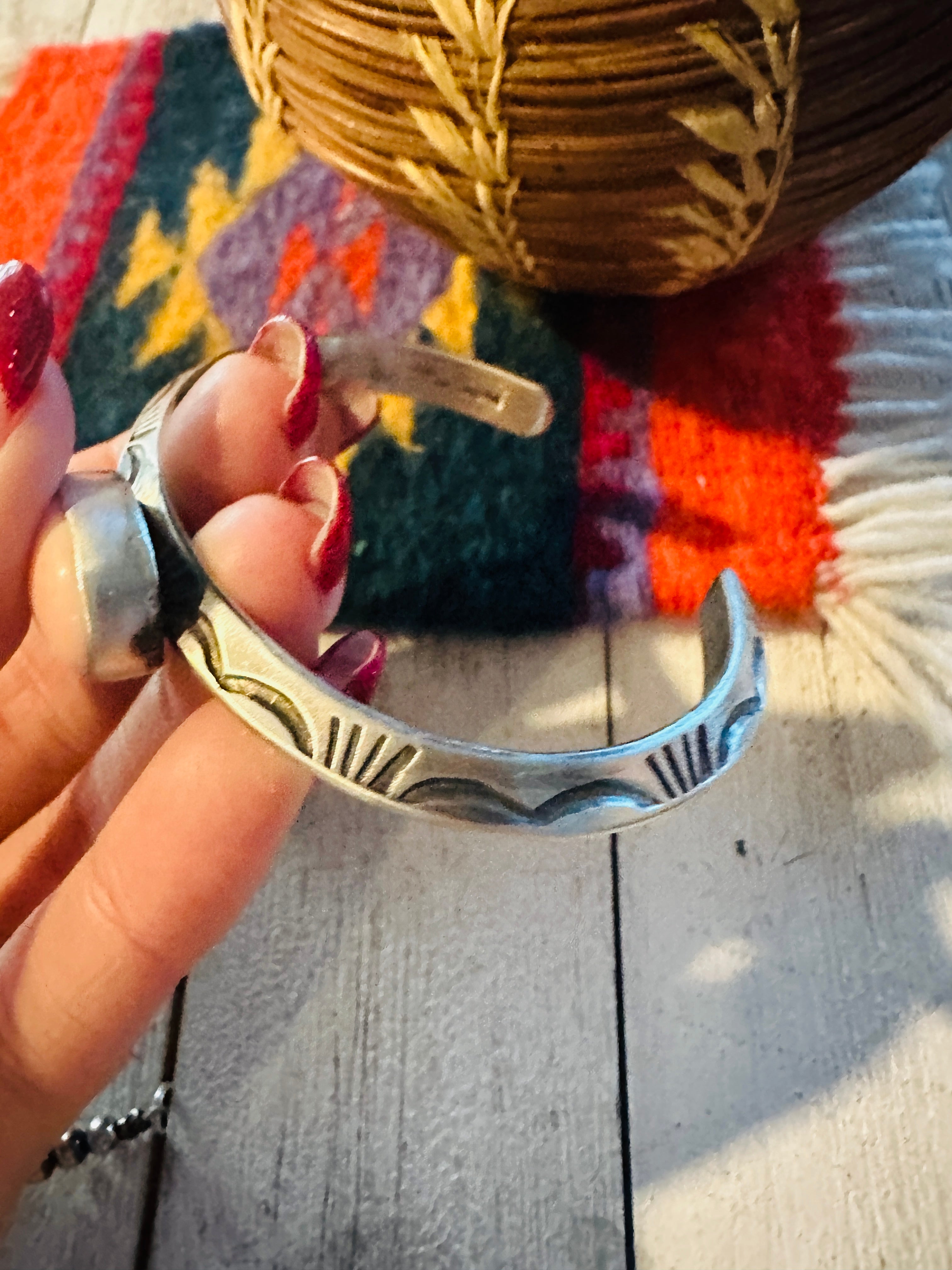 Handcrafted Sterling Silver & Queen Pink Conch Cuff Bracelet