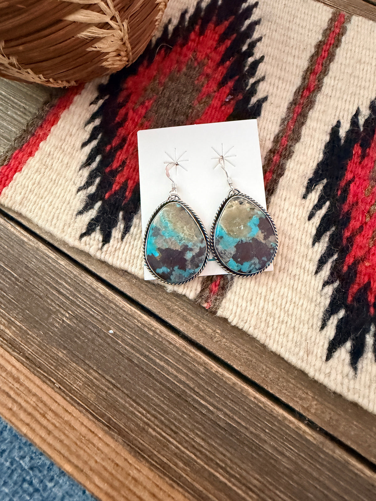 Handcrafted Turquoise & Sterling Silver Dangle Earrings