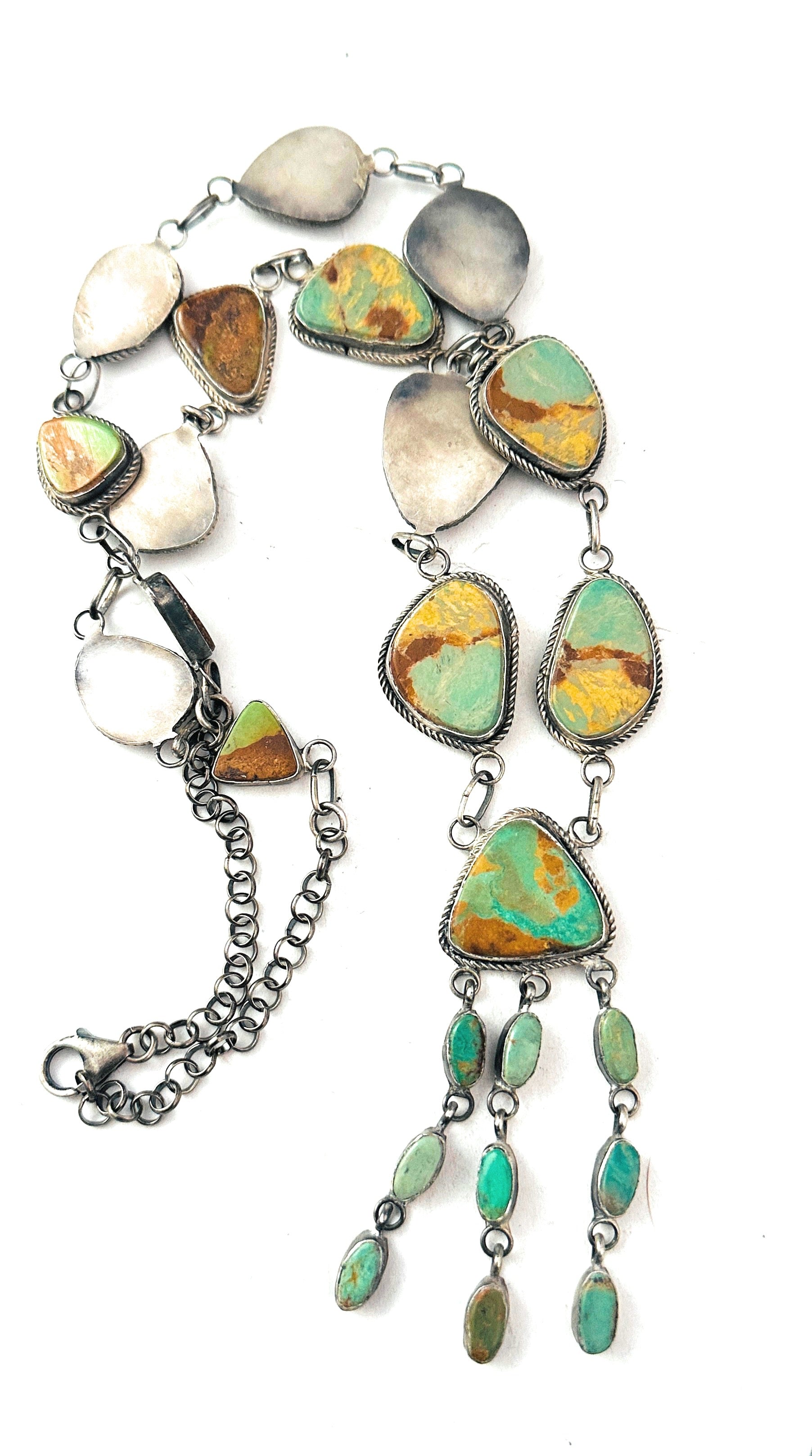 Navajo Sterling Silver & Royston Turquoise Necklace by Jacqueline Silver