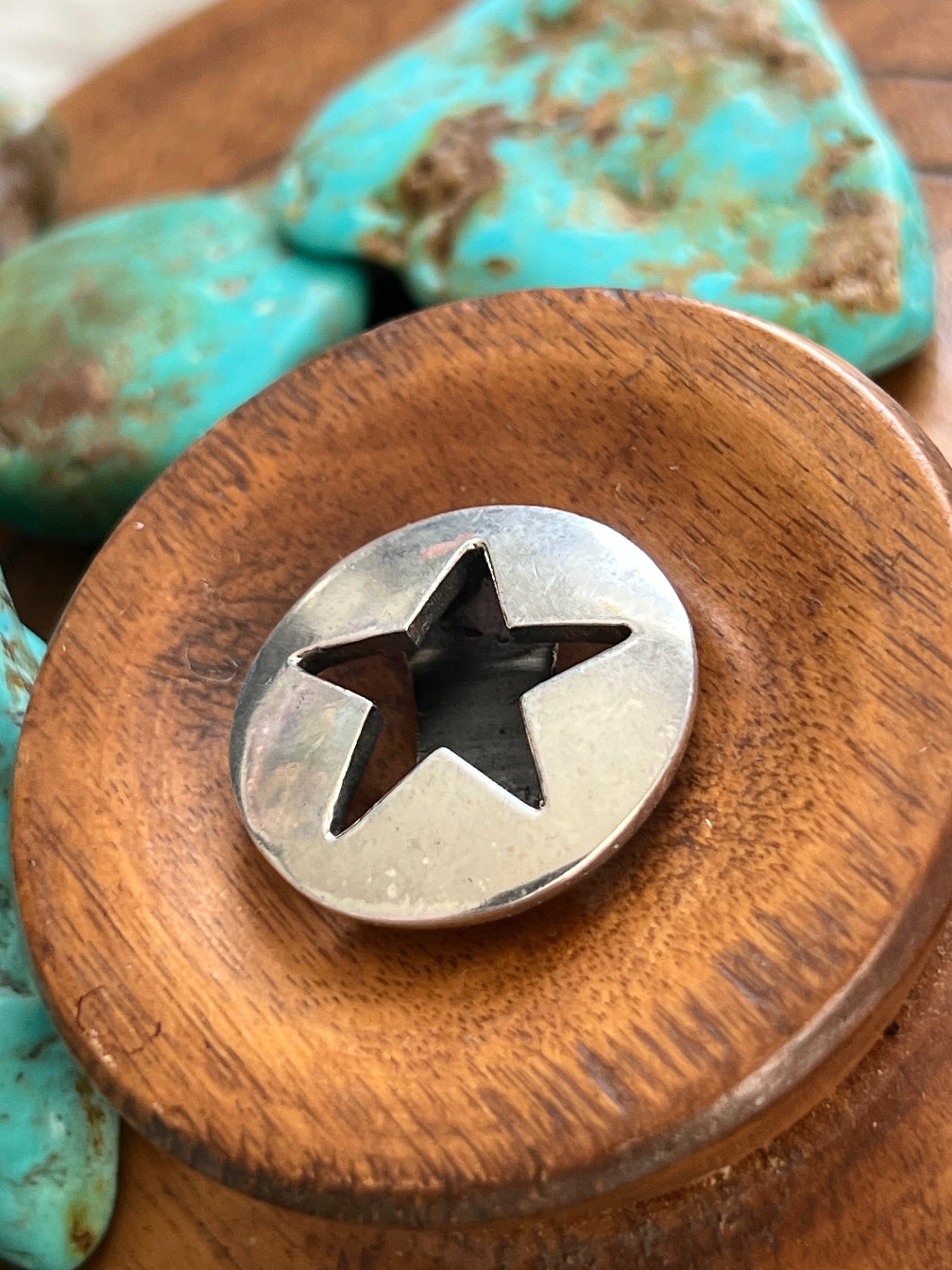 Sterling Silver Concho Slide with Star Cut Out