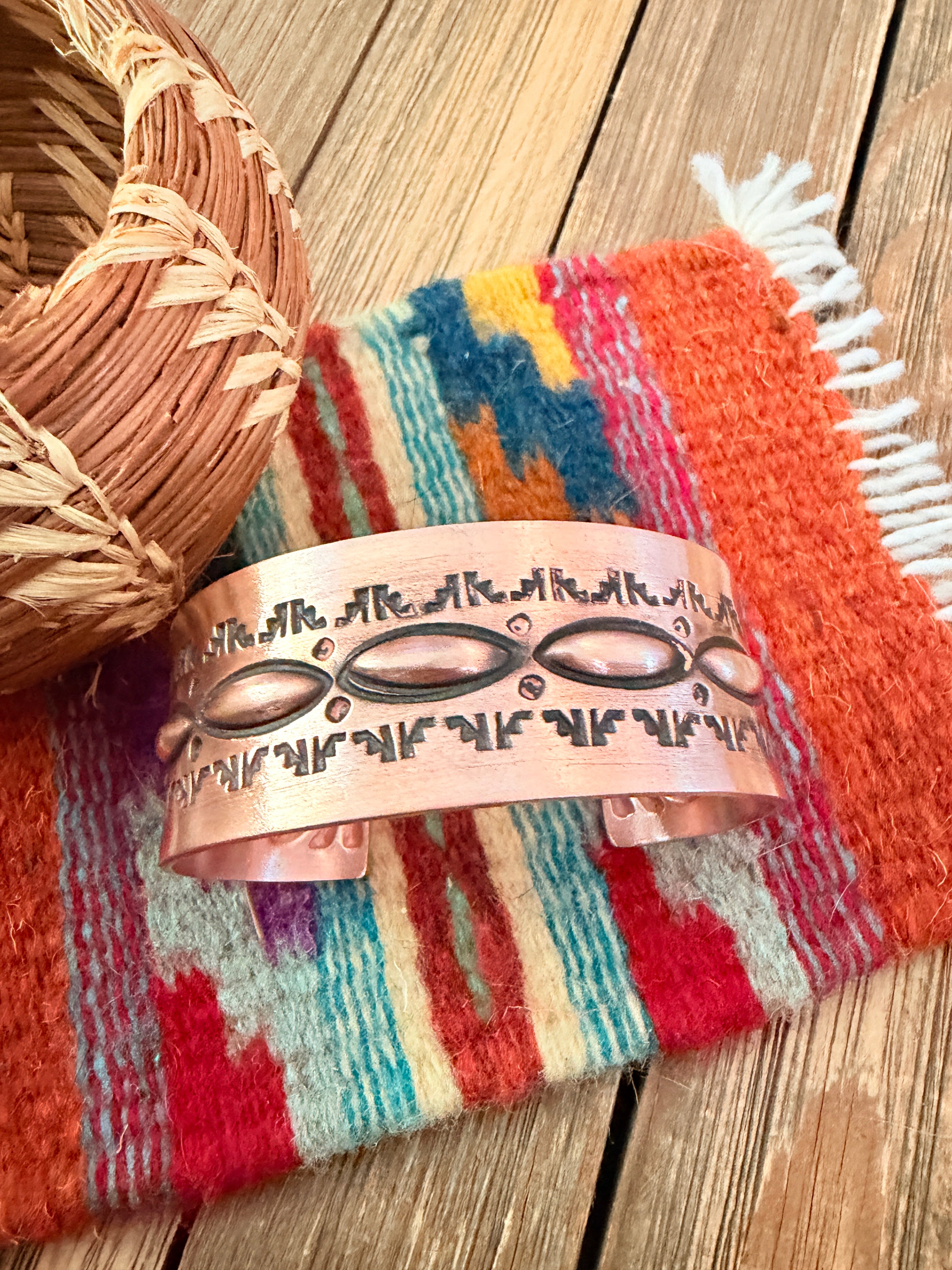 Handcrafted Copper Cuff Bracelet by Elvira Bill