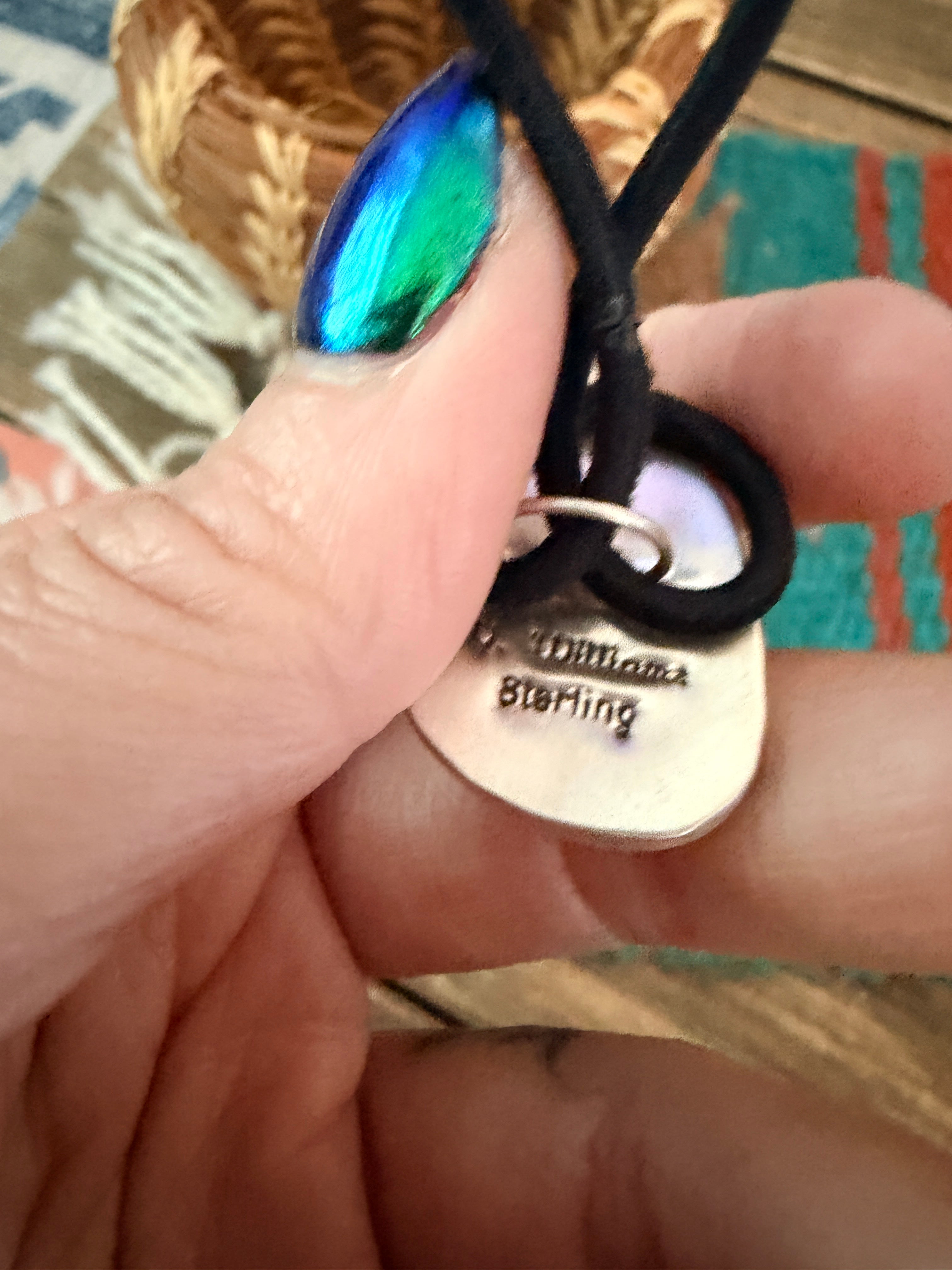 Handcrafted Turquoise & Sterling Silver Hair Tie Charm