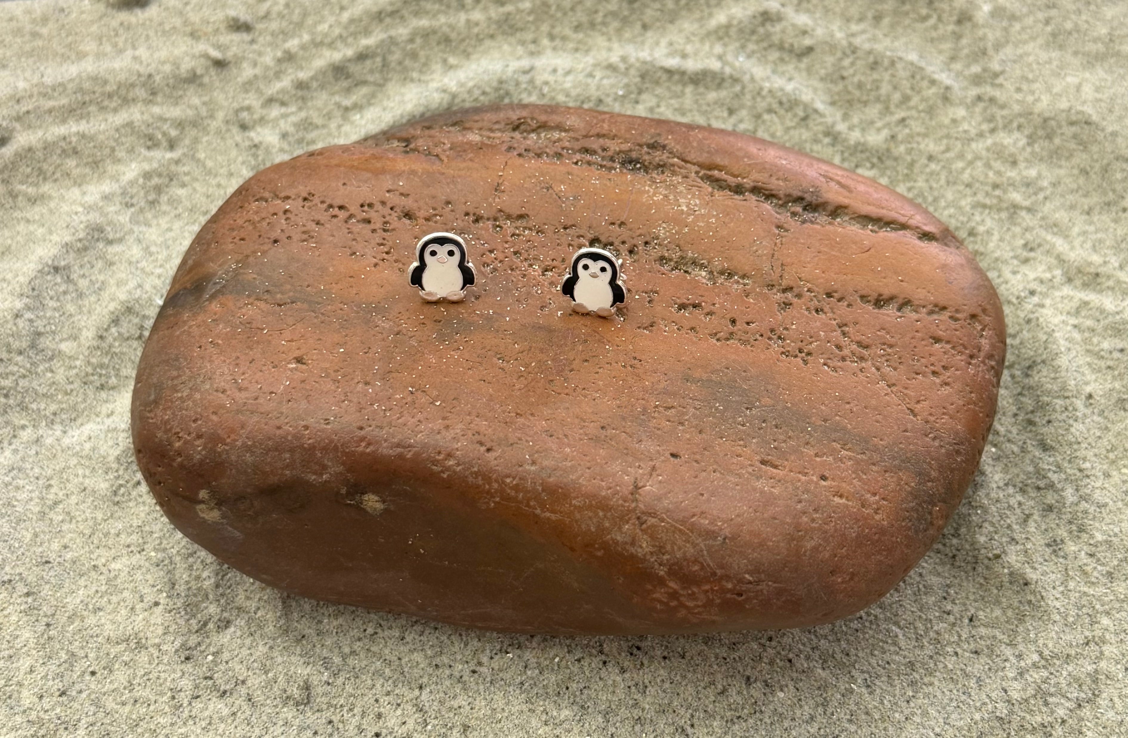 Penguin Sterling Silver Stud Earrings