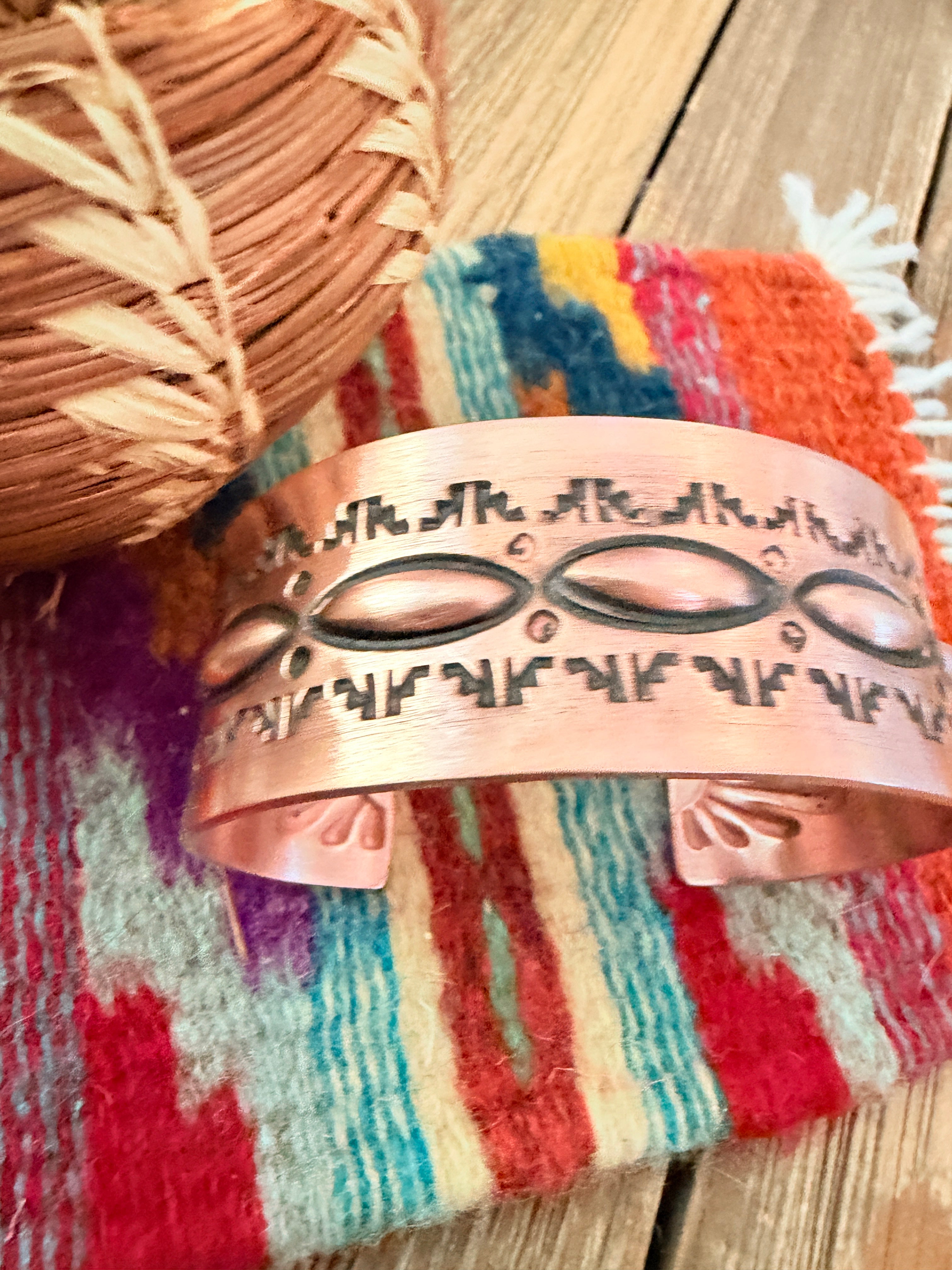 Handcrafted Copper Cuff Bracelet by Elvira Bill