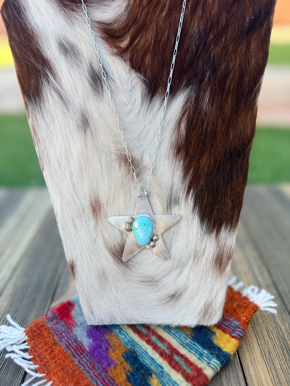 Handmade Sterling Silver & Turquoise Star Necklace