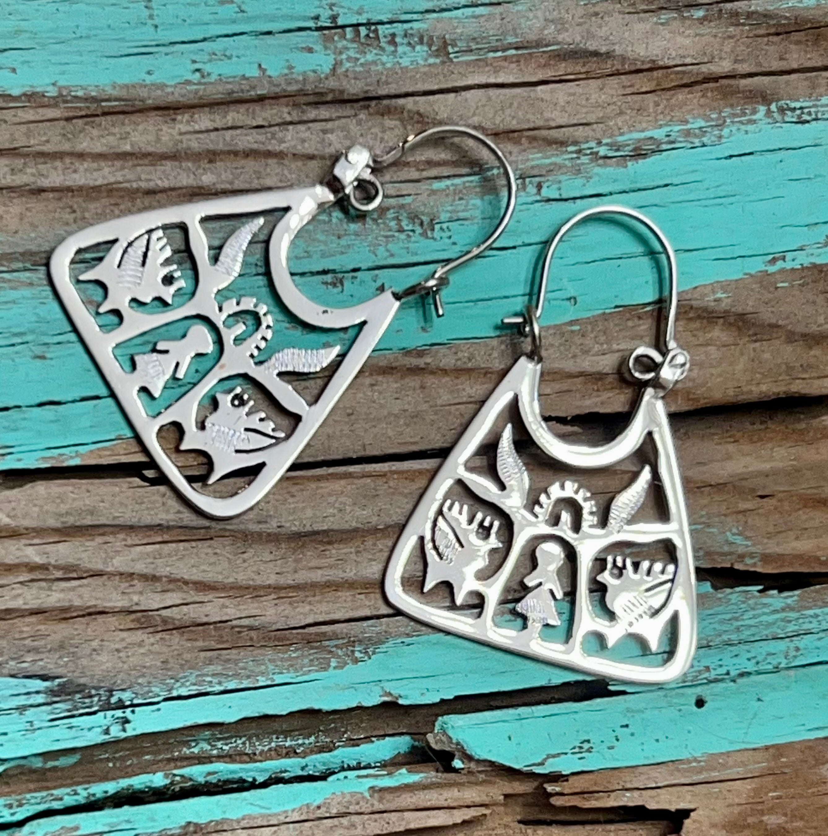 Tree of Life Bib Sterling Silver Earrings