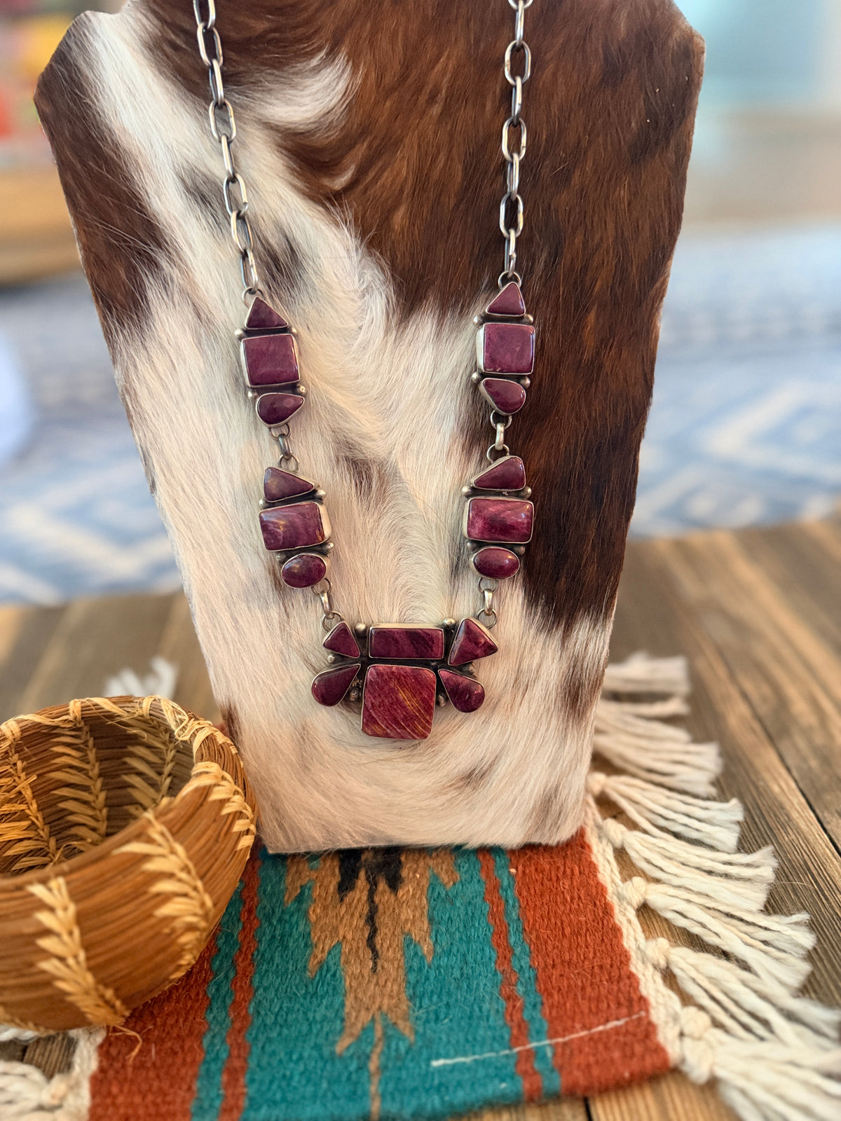 Handcrafted Spiny Oyster & Sterling Silver Necklace by Ella Peter