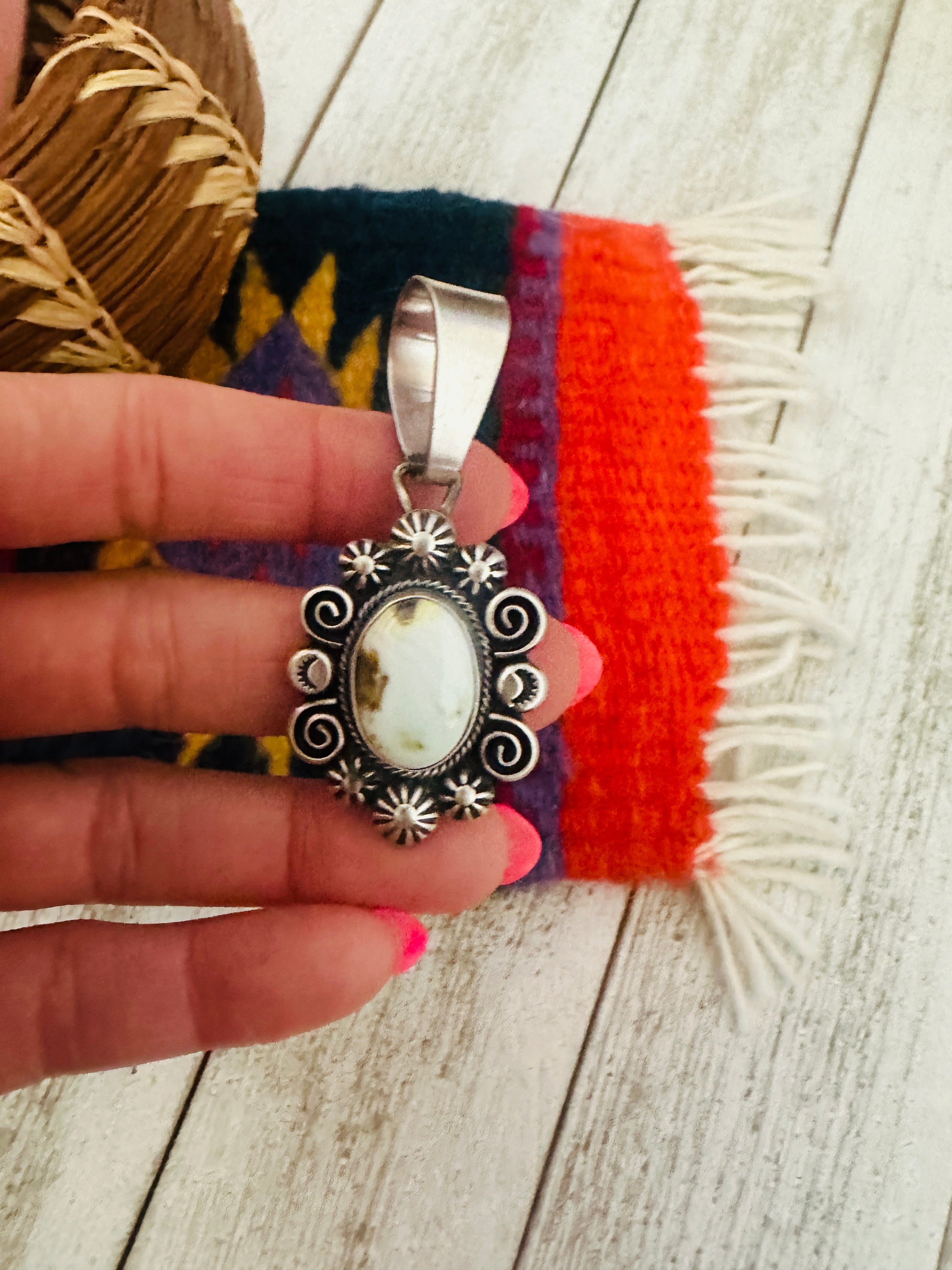 Navajo Palomino Turquoise & Sterling Silver Pendant