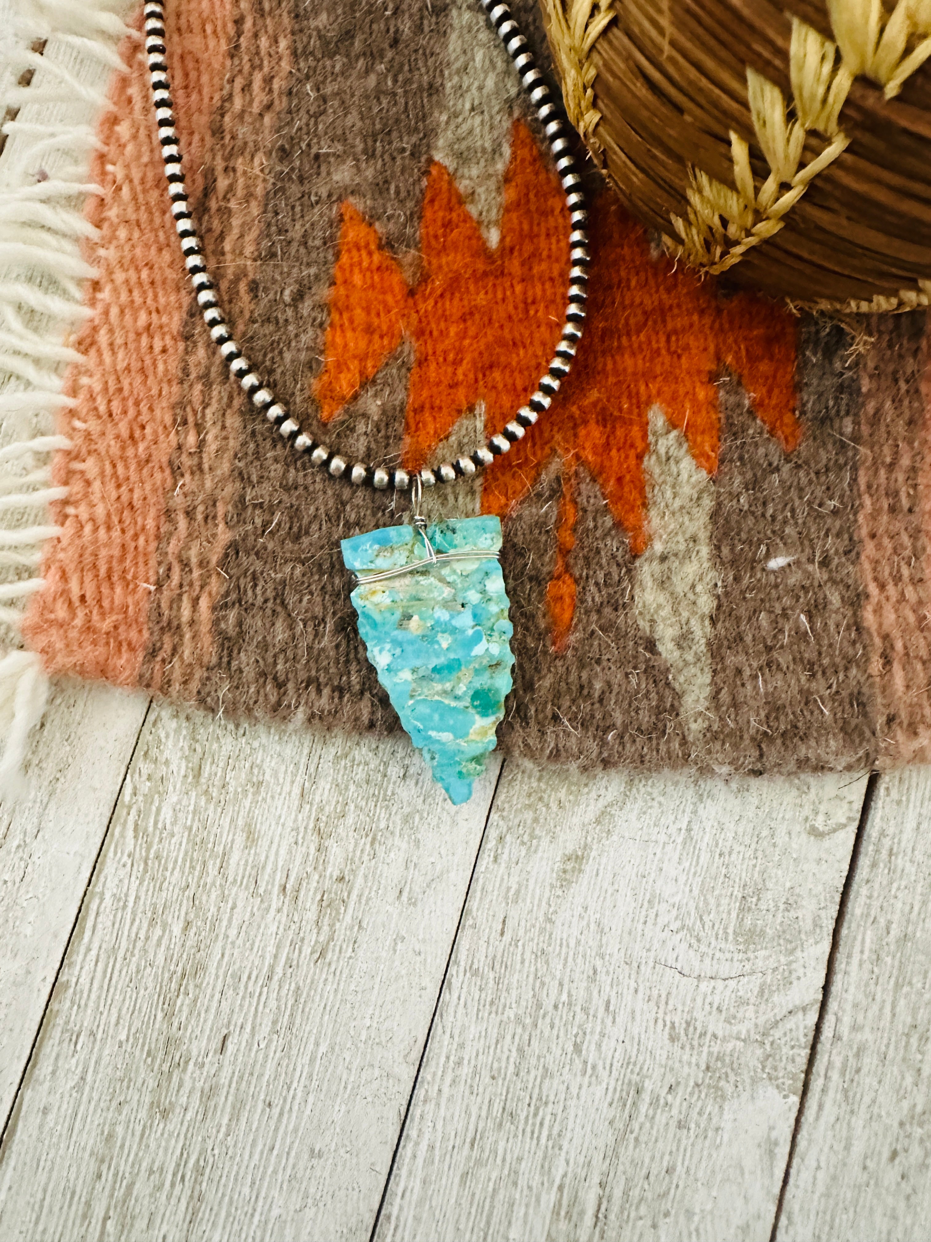 Handcrafted Turquoise Arrowhead Pendant
