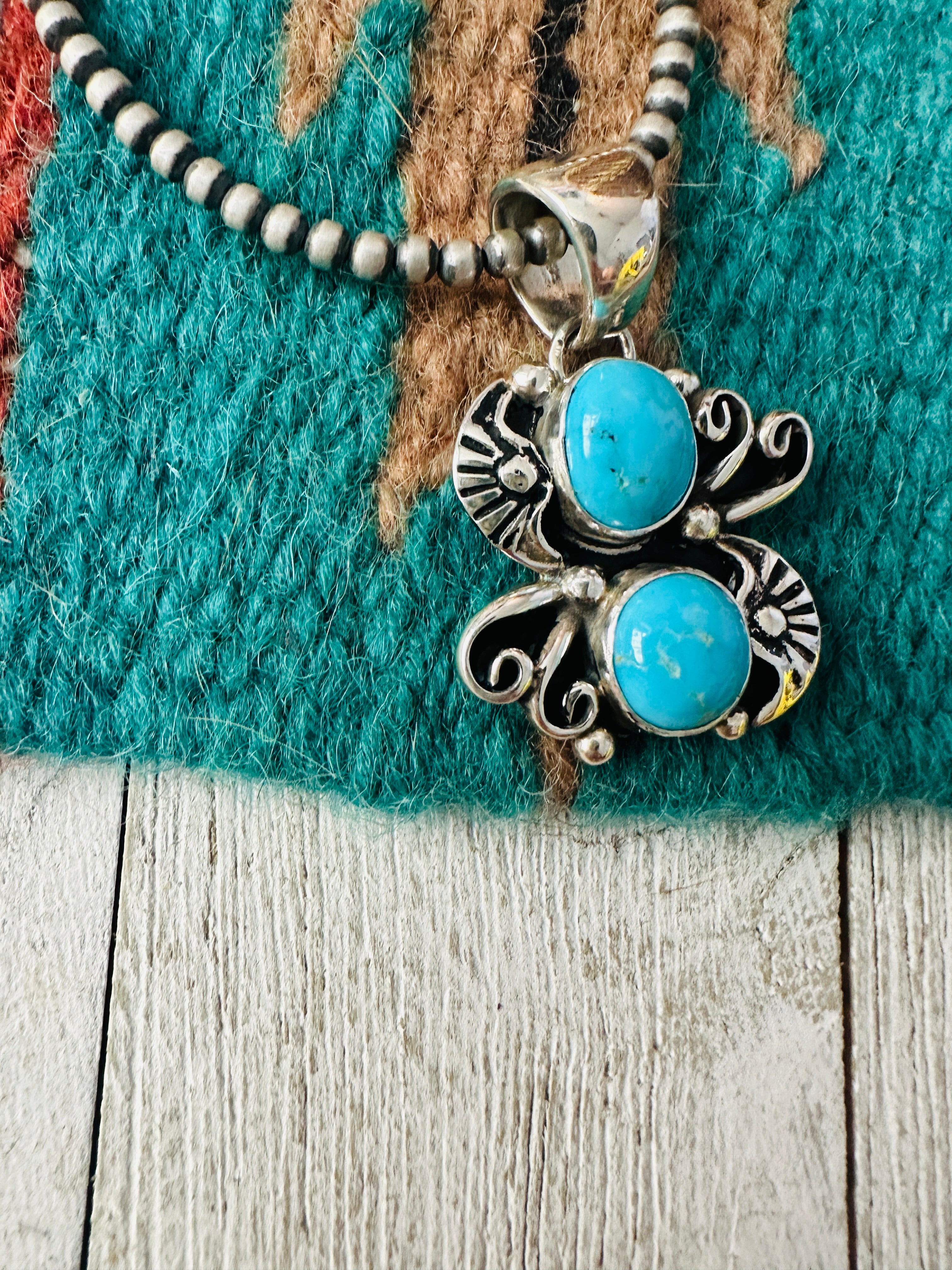 Navajo Turquoise & Sterling Silver Pendant