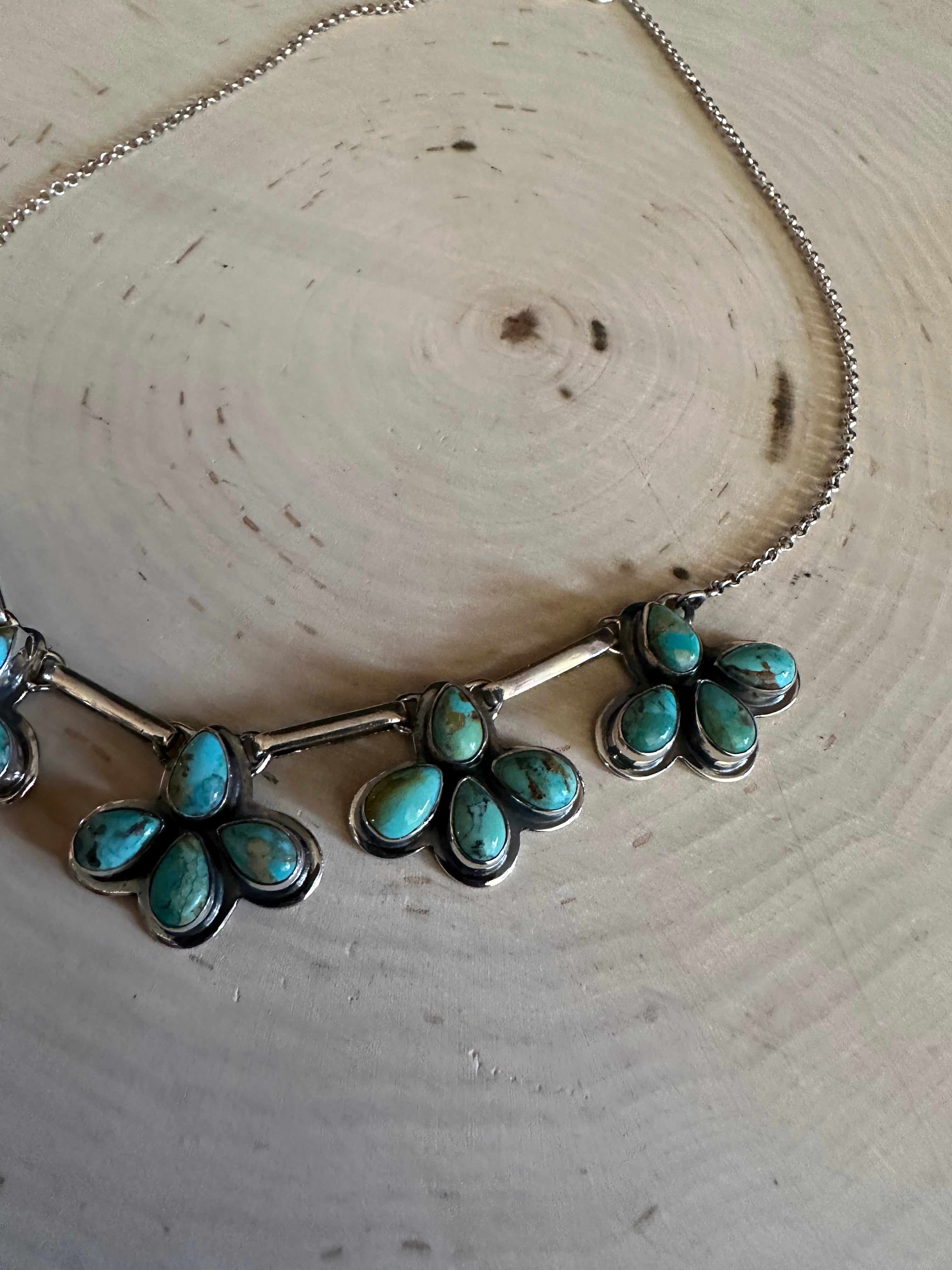 “The Sunny” Beautiful Handmade Sterling Silver & Turquoise Necklace