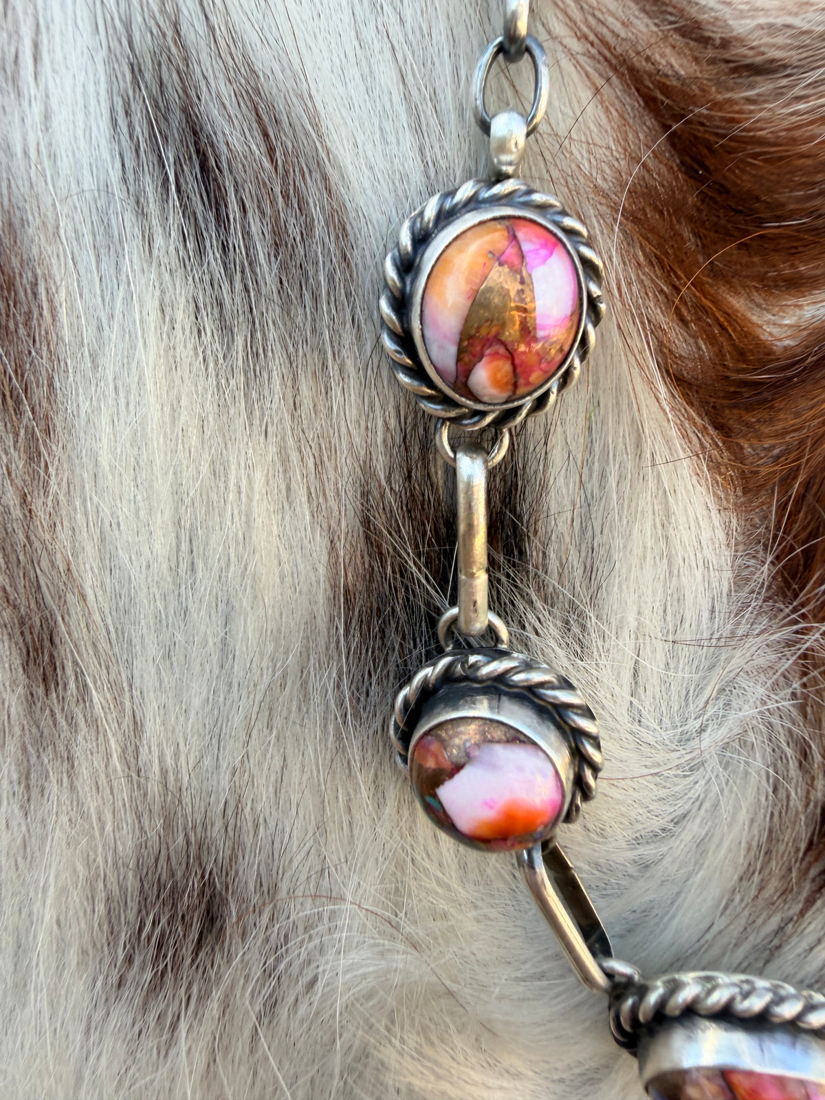 Handcrafted Sterling Silver & Pink Dream Mojave Necklace by Augustine Largo