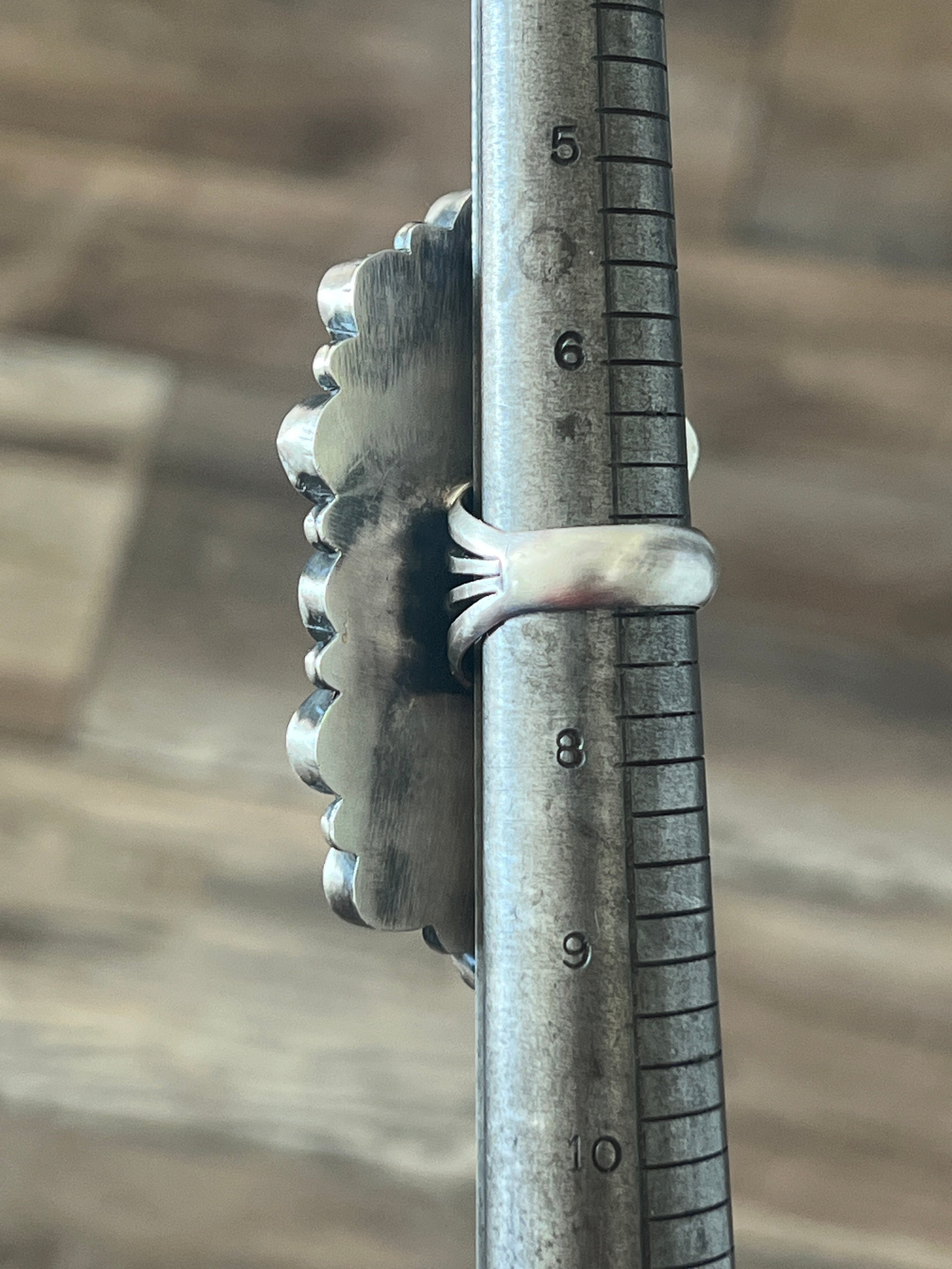 Handcrafted Paul Livingston Sterling Silver and Campitos Turquoise Cluster Ring, Size  7