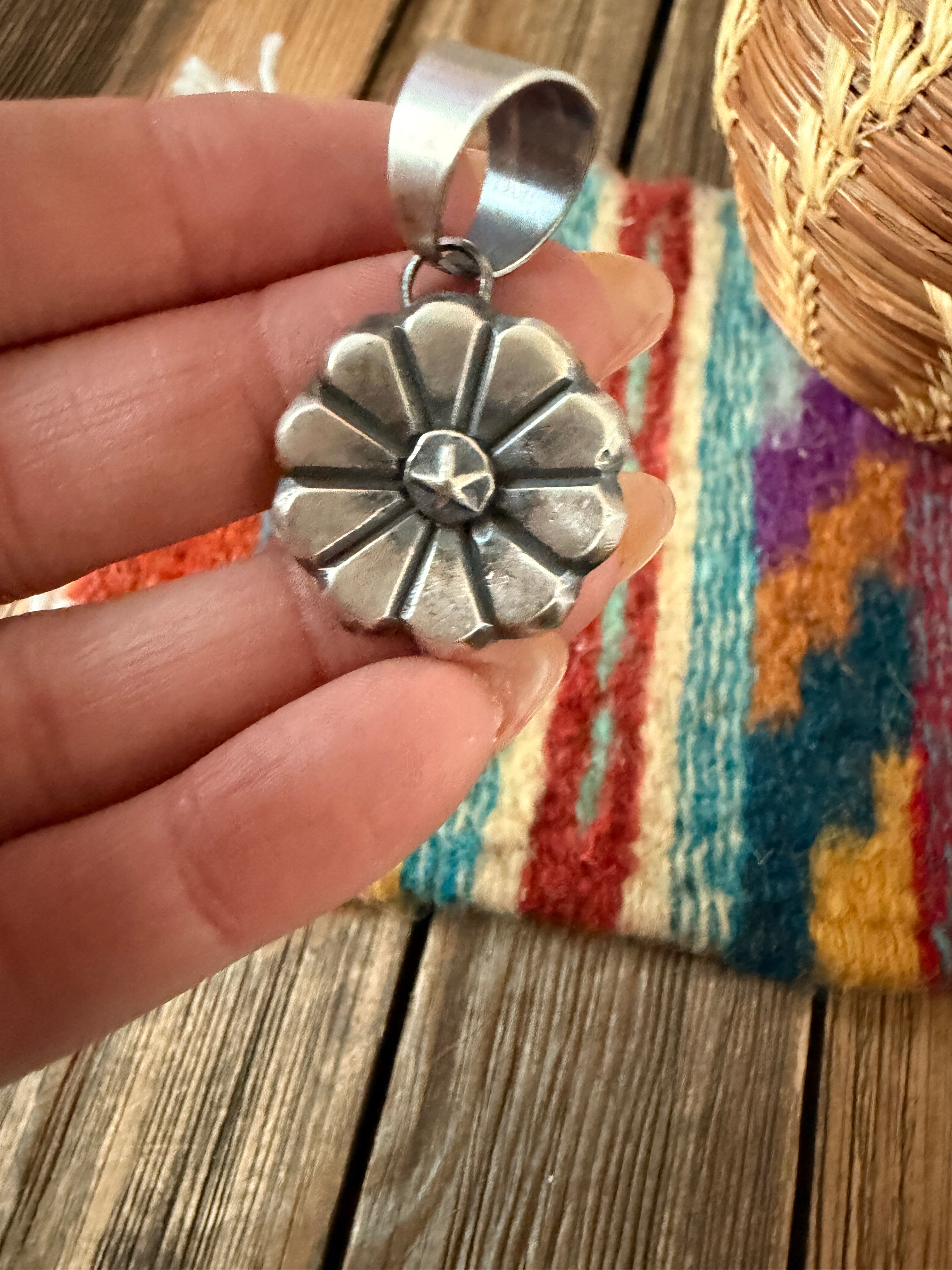 Handcrafted Sterling Silver Flower Pendant by Chimney Butte