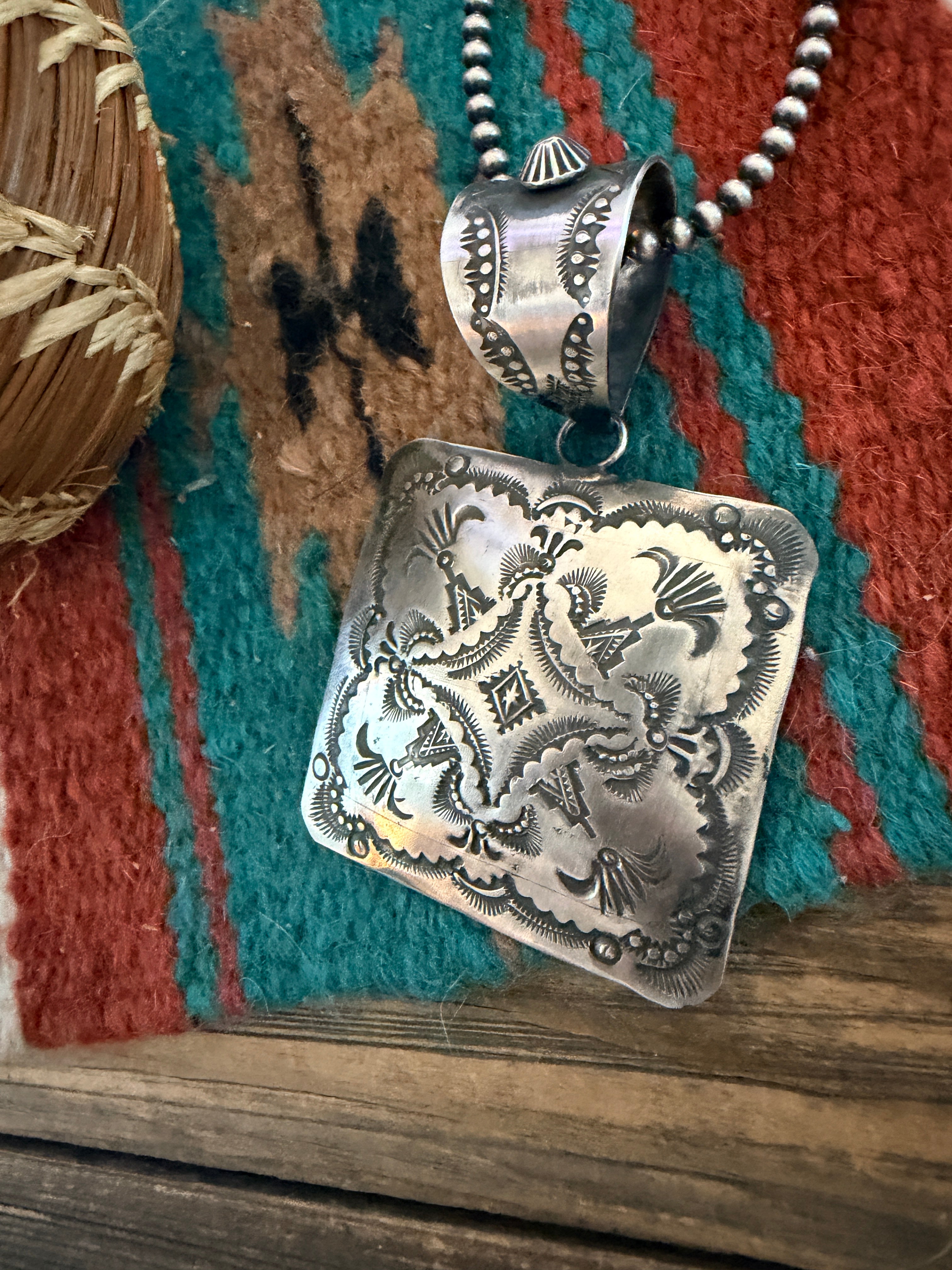 Handcrafted Sterling Silver Concho Pendant by Vincent Platero