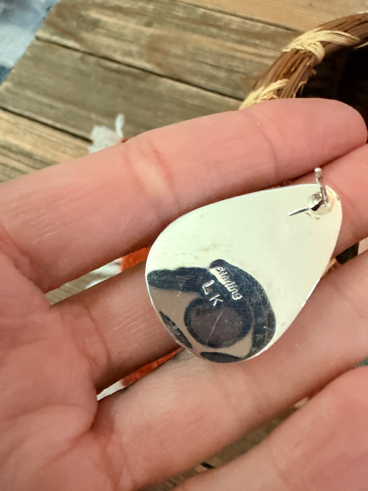 Handcrafted White Buffalo & Sterling Silver Post Earrings