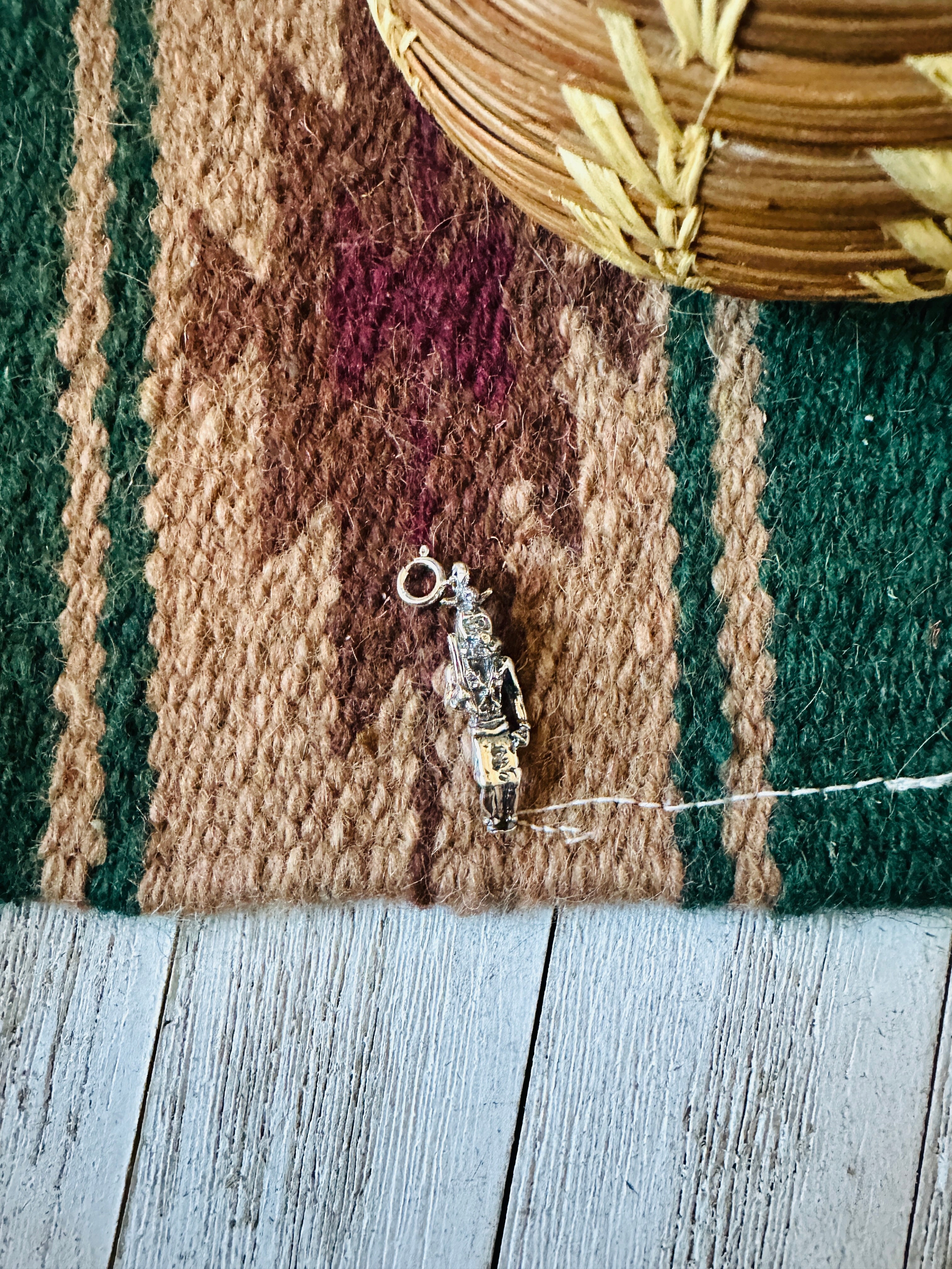 Navajo Crafted Sterling Silver Mini Kokopelli Charm