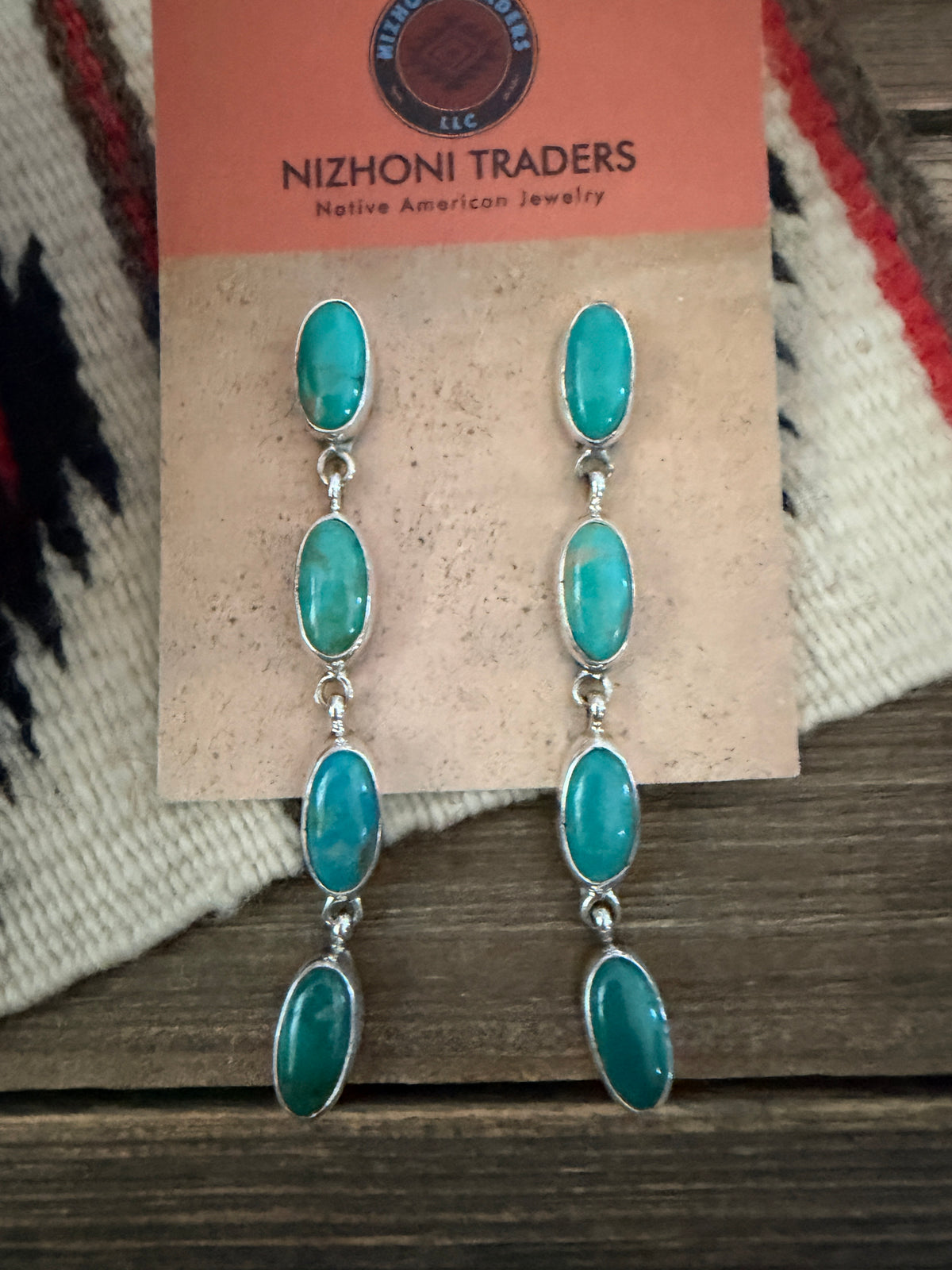 Handcrafted Turquoise & Sterling Silver Dangle Earrings