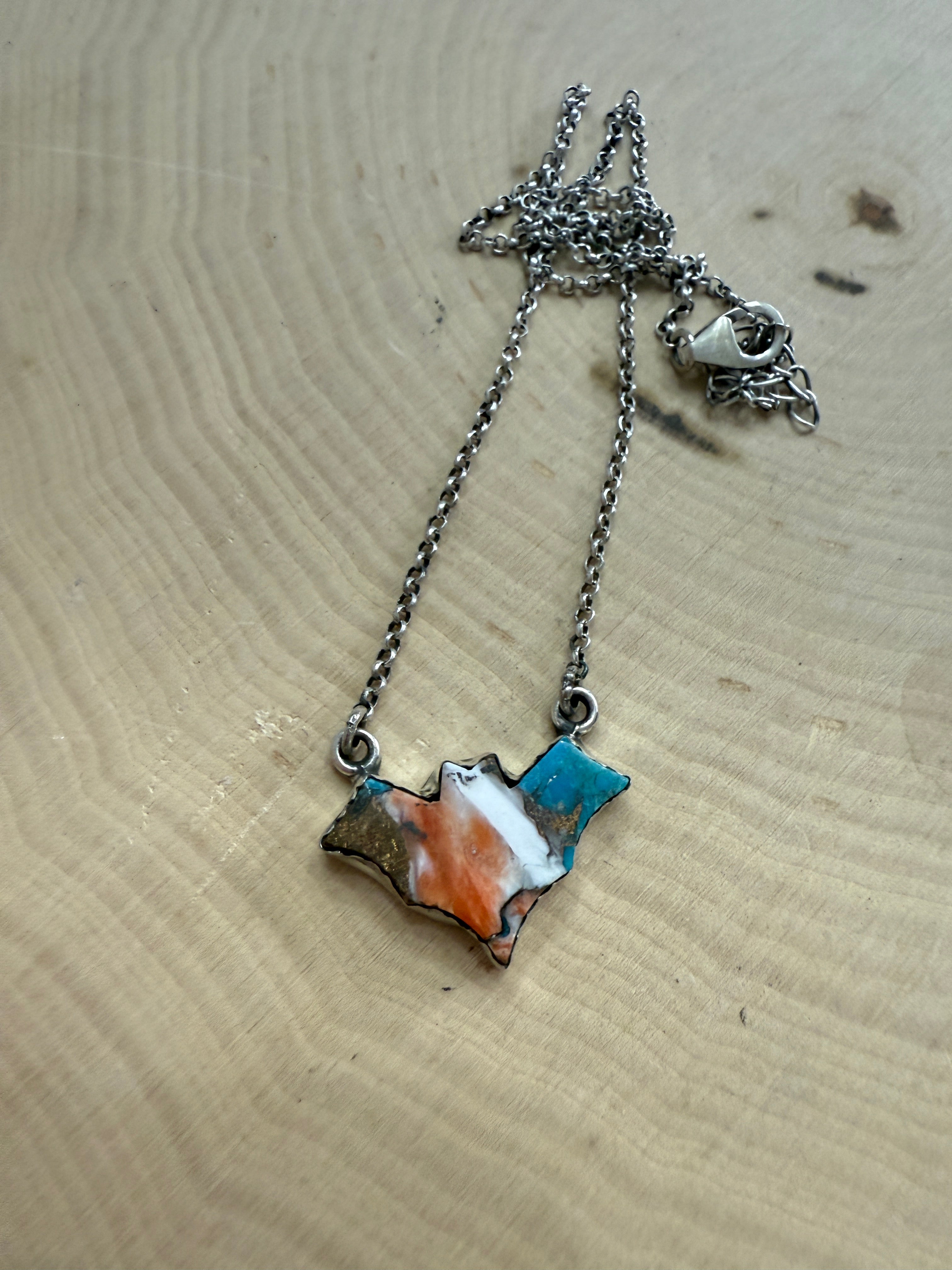 Beautiful Handmade Sterling Silver & Spice Bat Necklace