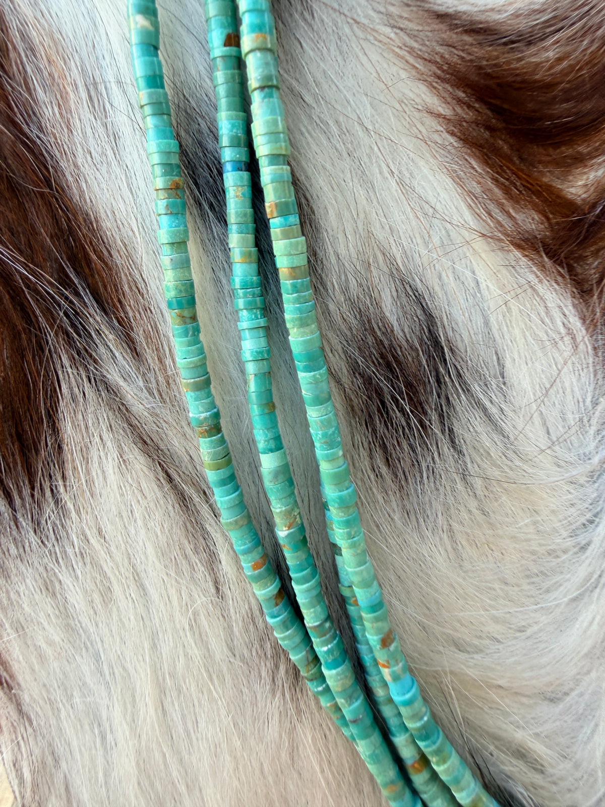 Old Pawn Handcrafted Turquoise Four-Strand Beaded 20” Necklace