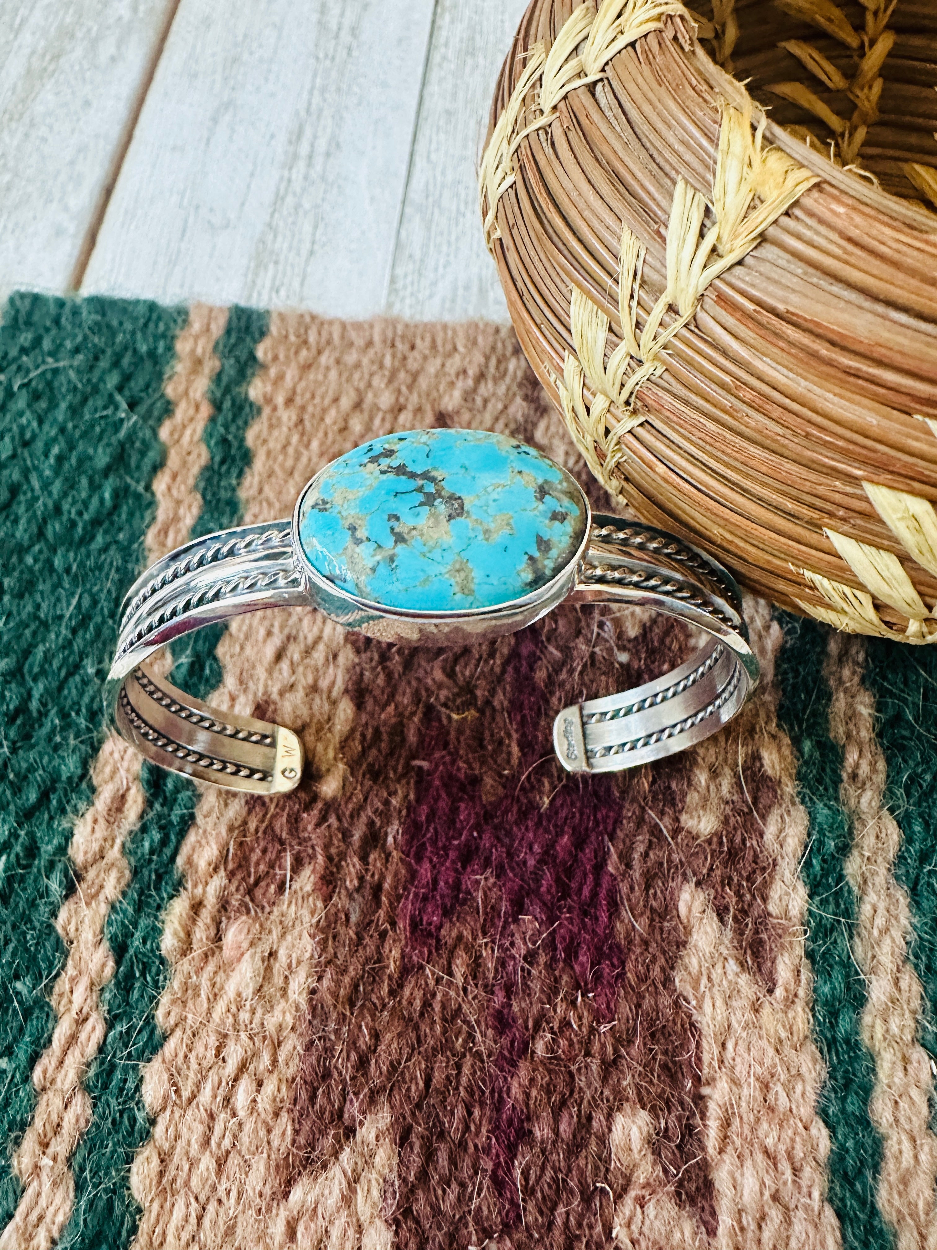 Navajo Turquoise & Sterling Silver Cuff Bracelet