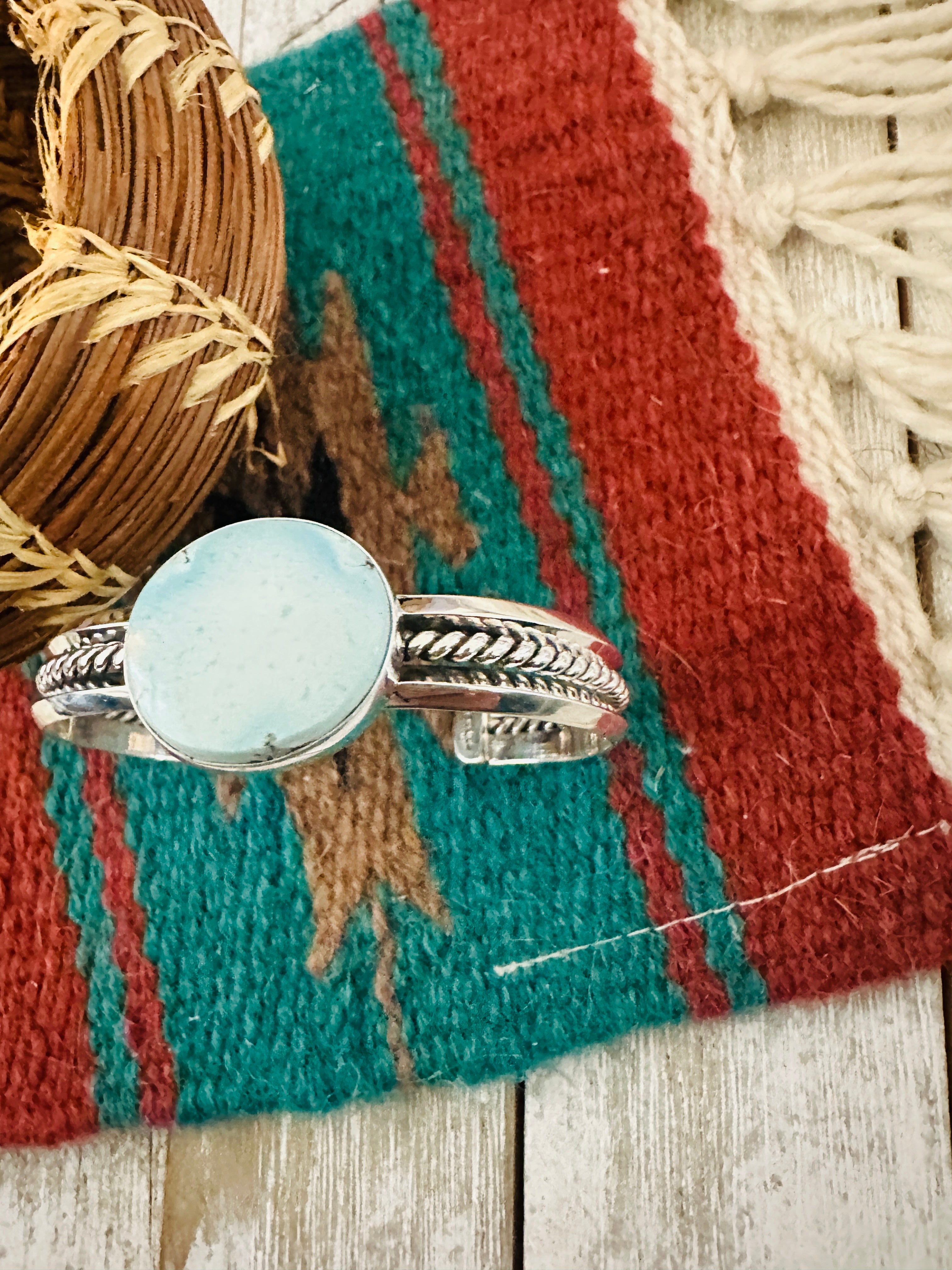 Handcrafted Sterling Silver & Golden Hills Turquoise Cuff Bracelet