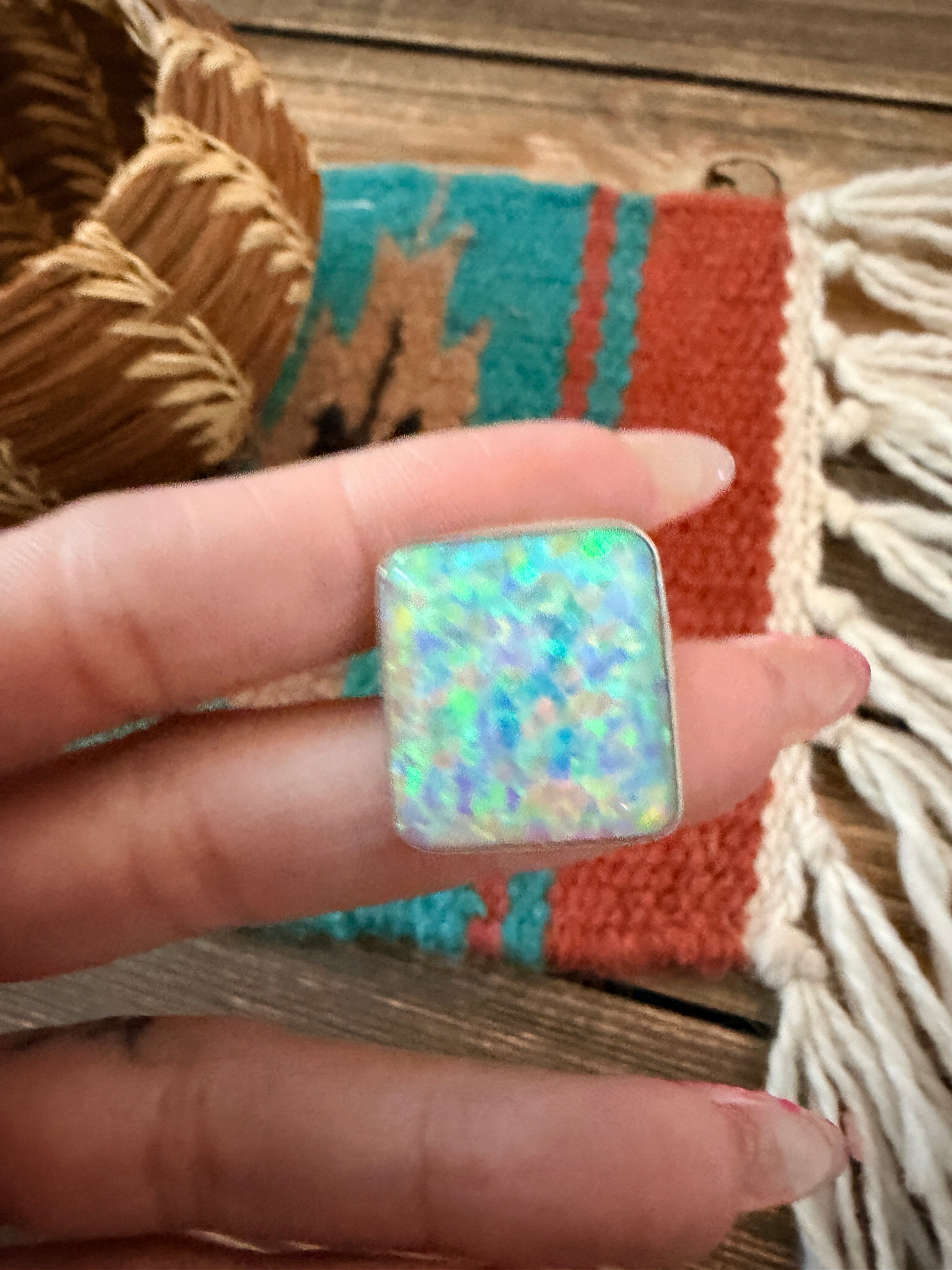 Handcrafted Opal & Sterling Silver Hair Tie