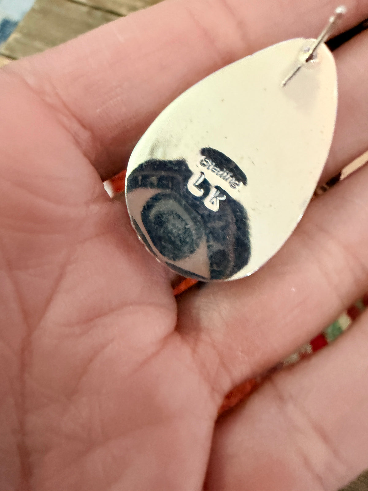 Handcrafted White Buffalo & Sterling Silver Post Earrings